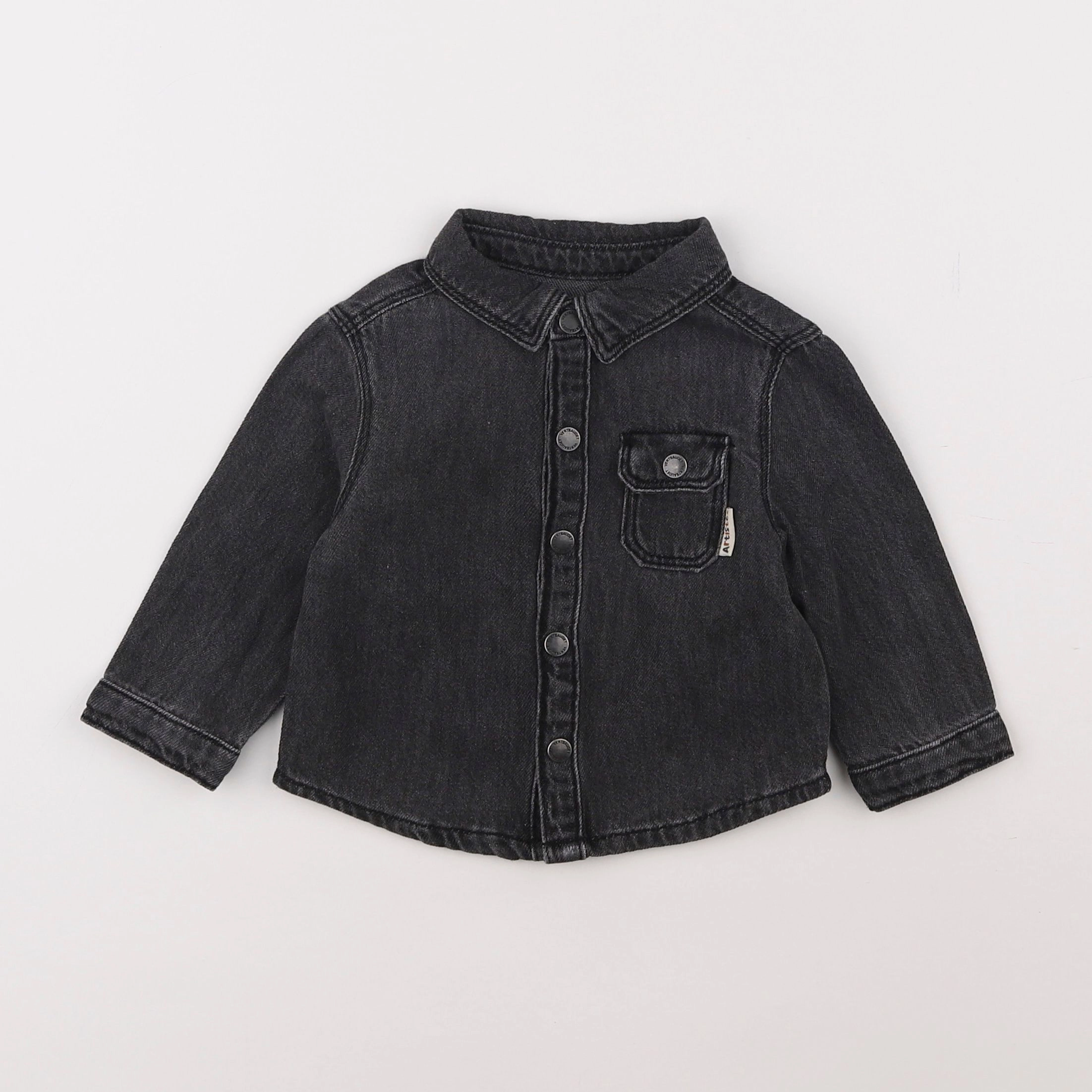 Vertbaudet - chemise noir - 9 mois