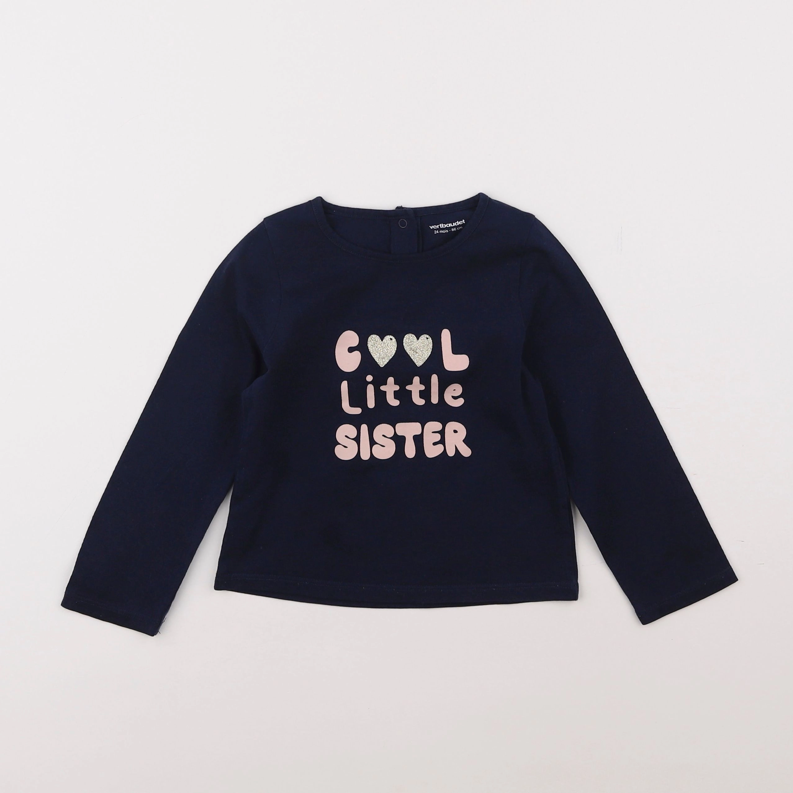 Vertbaudet - tee-shirt bleu - 2 ans