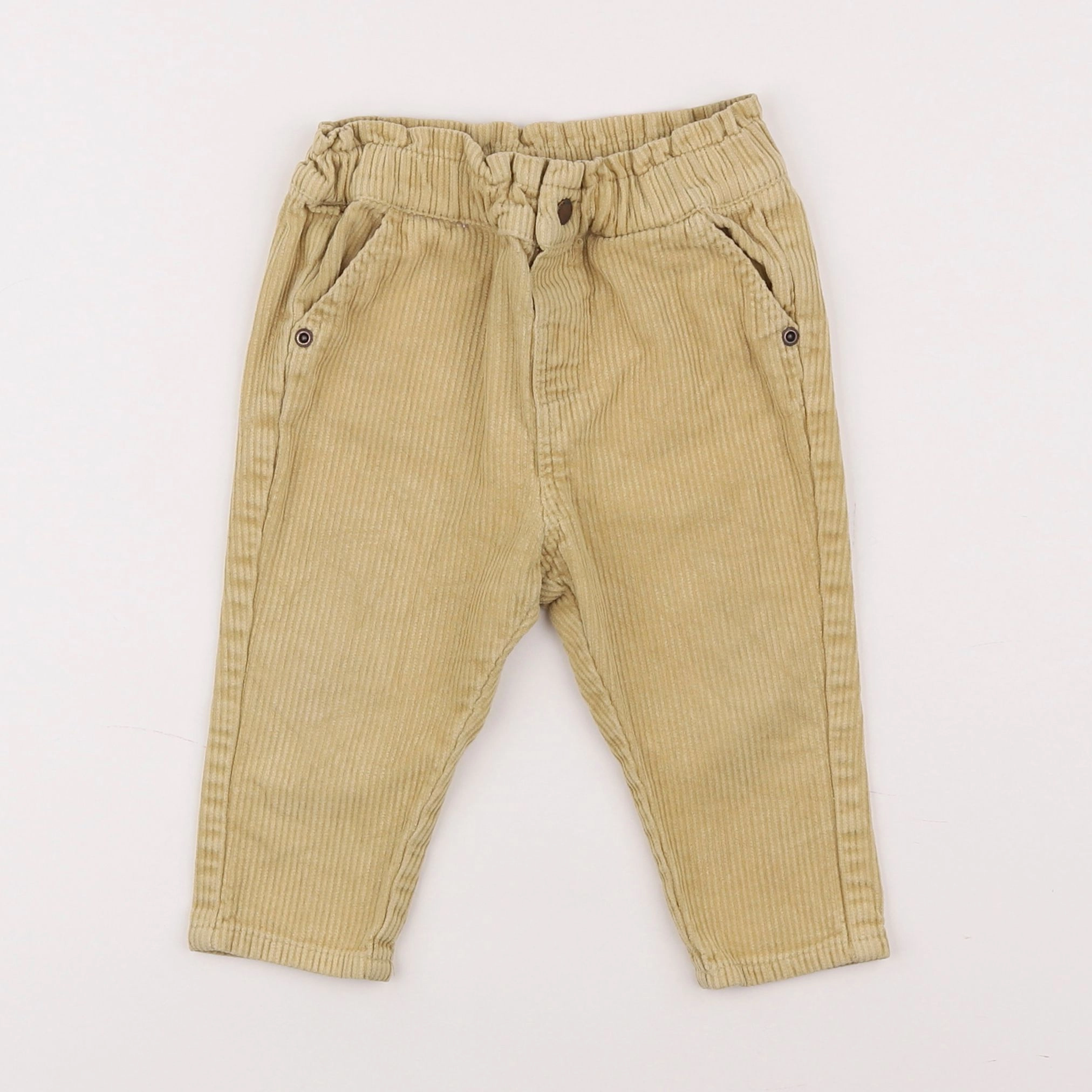 Vertbaudet - pantalon jaune - 12 mois