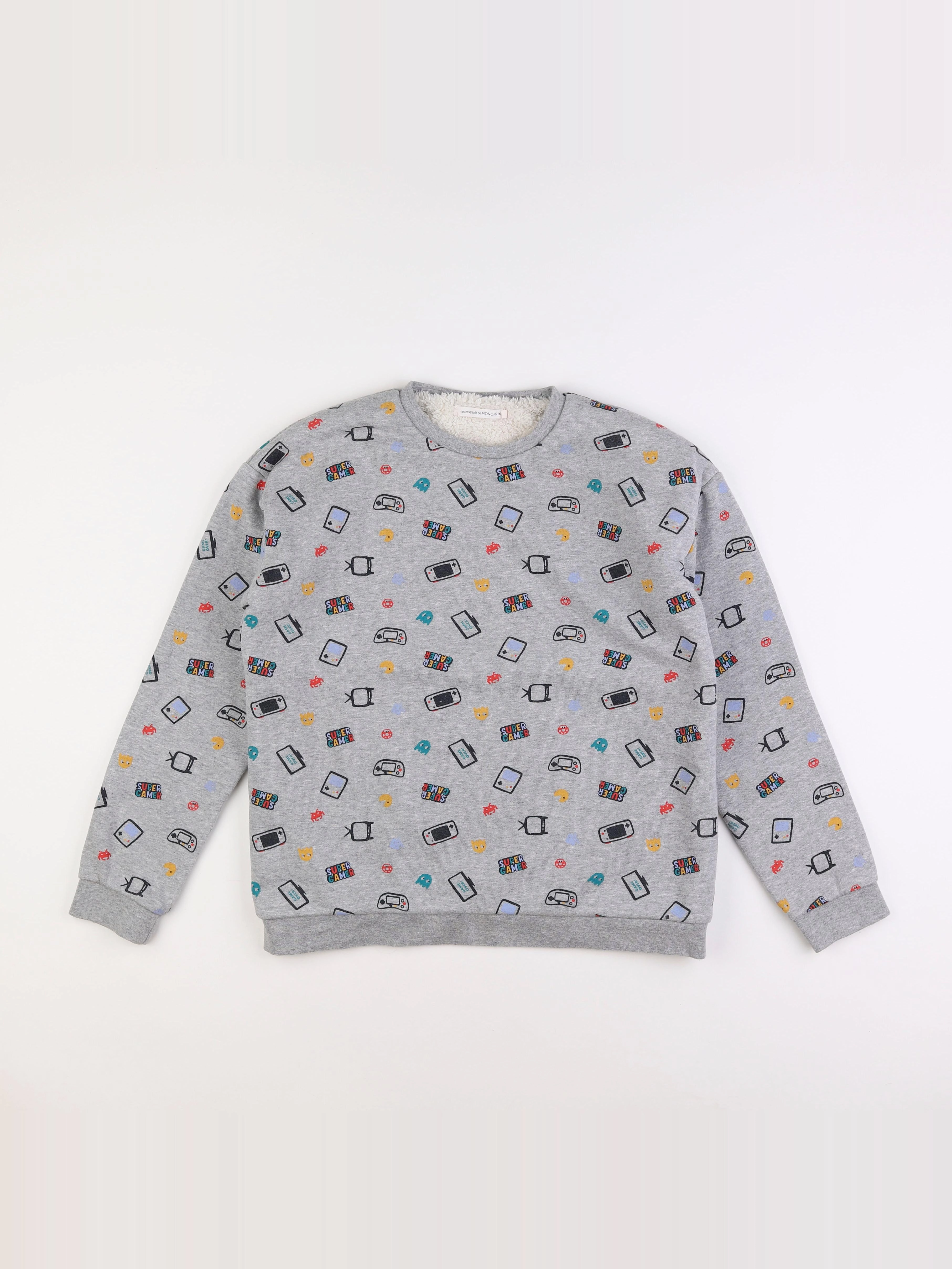 Monoprix - sweat gris - 14 ans