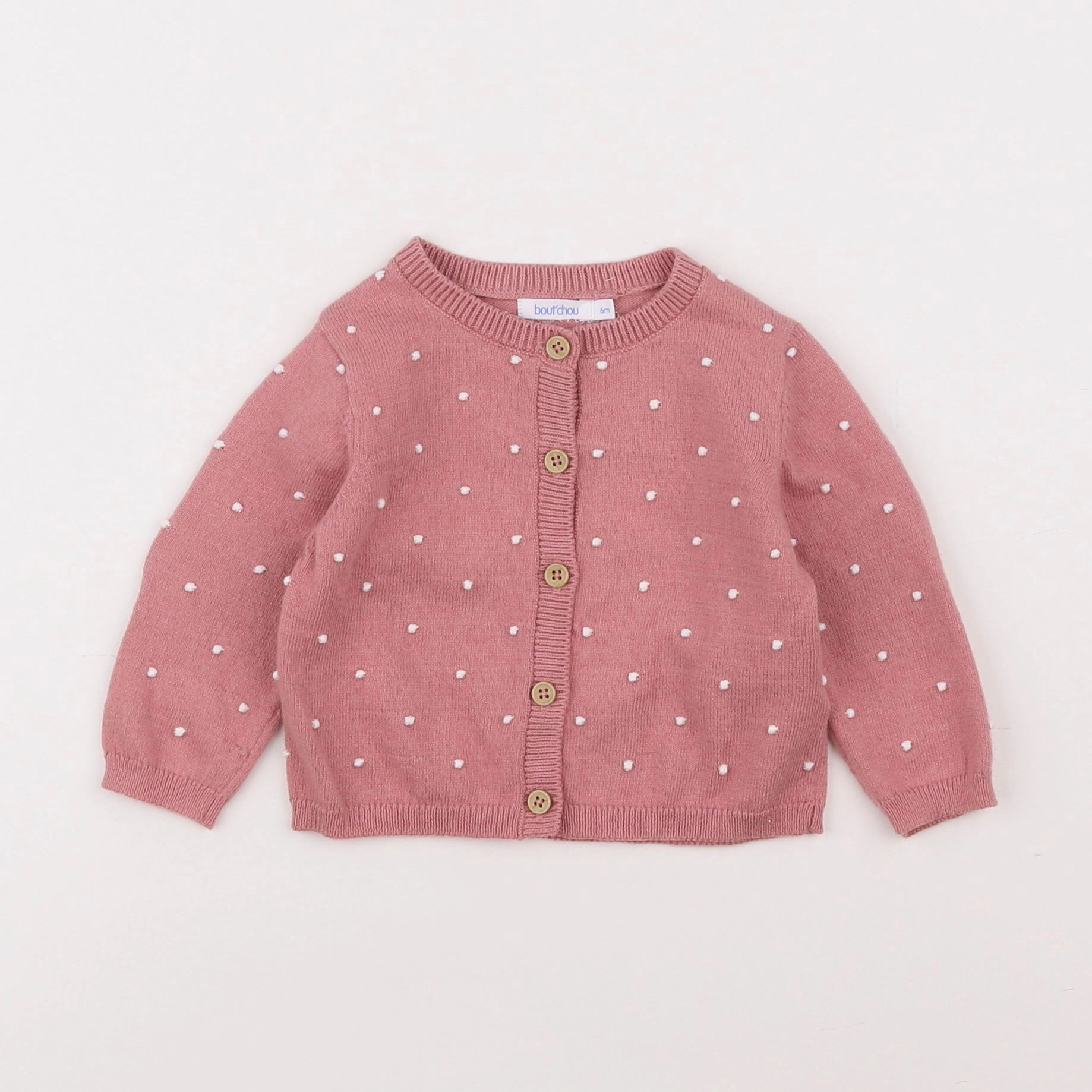 Boutchou - gilet rose - 6 mois