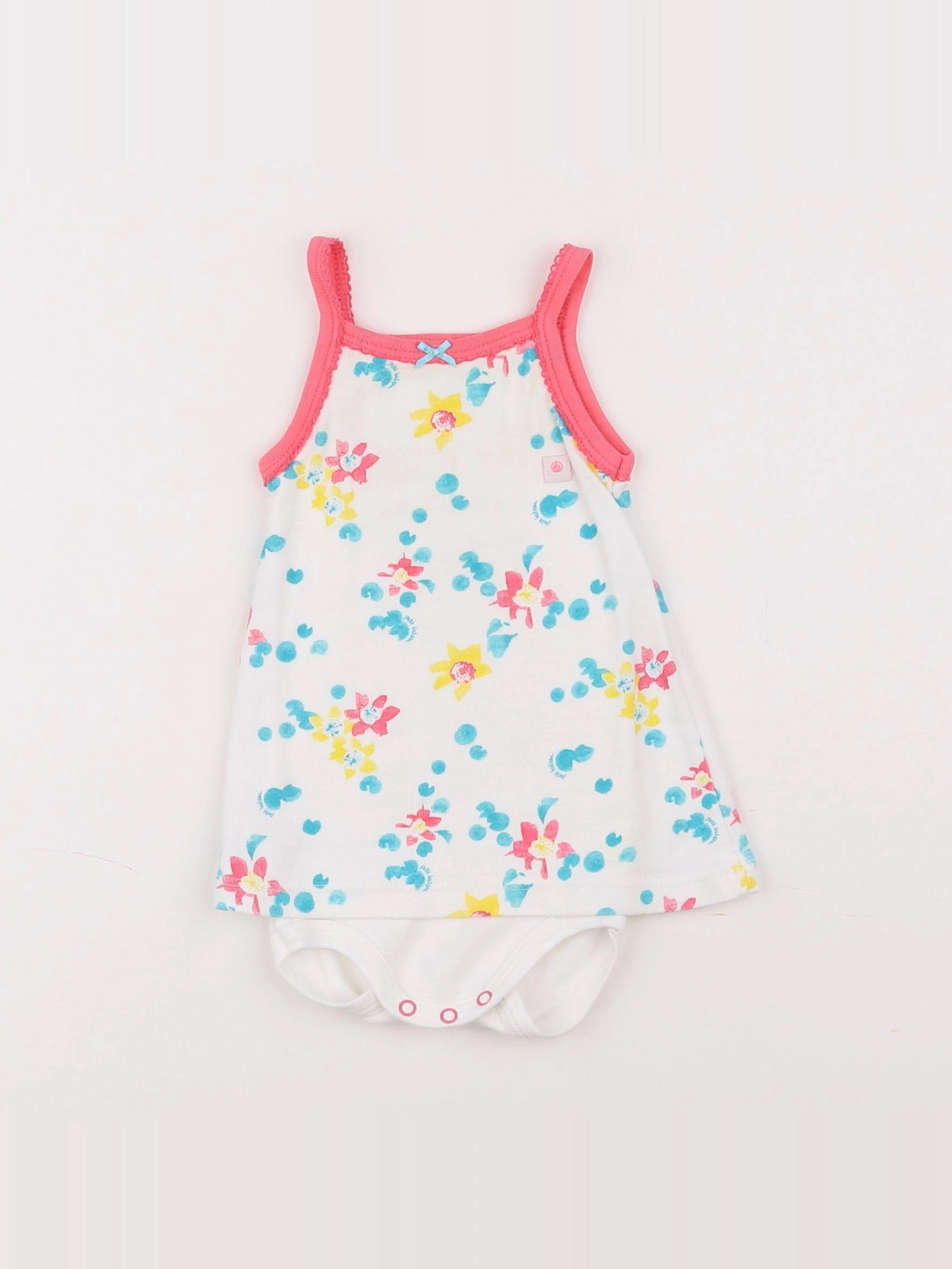 Petit Bateau - body robe blanc - 6 mois