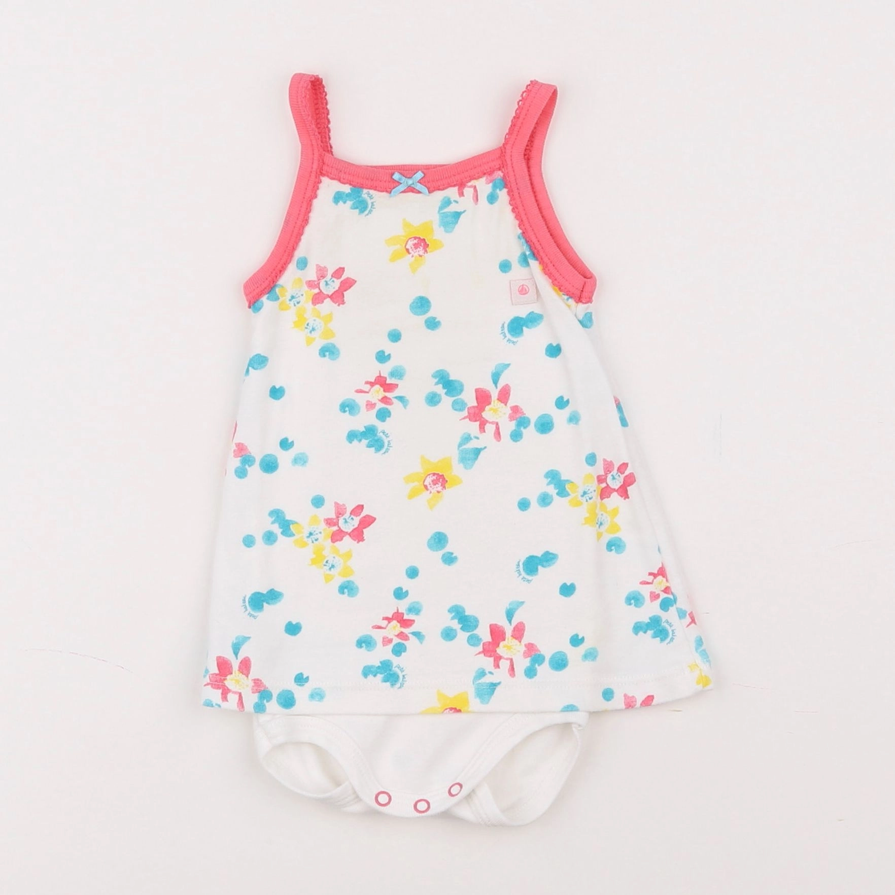 Petit Bateau - body robe blanc - 6 mois