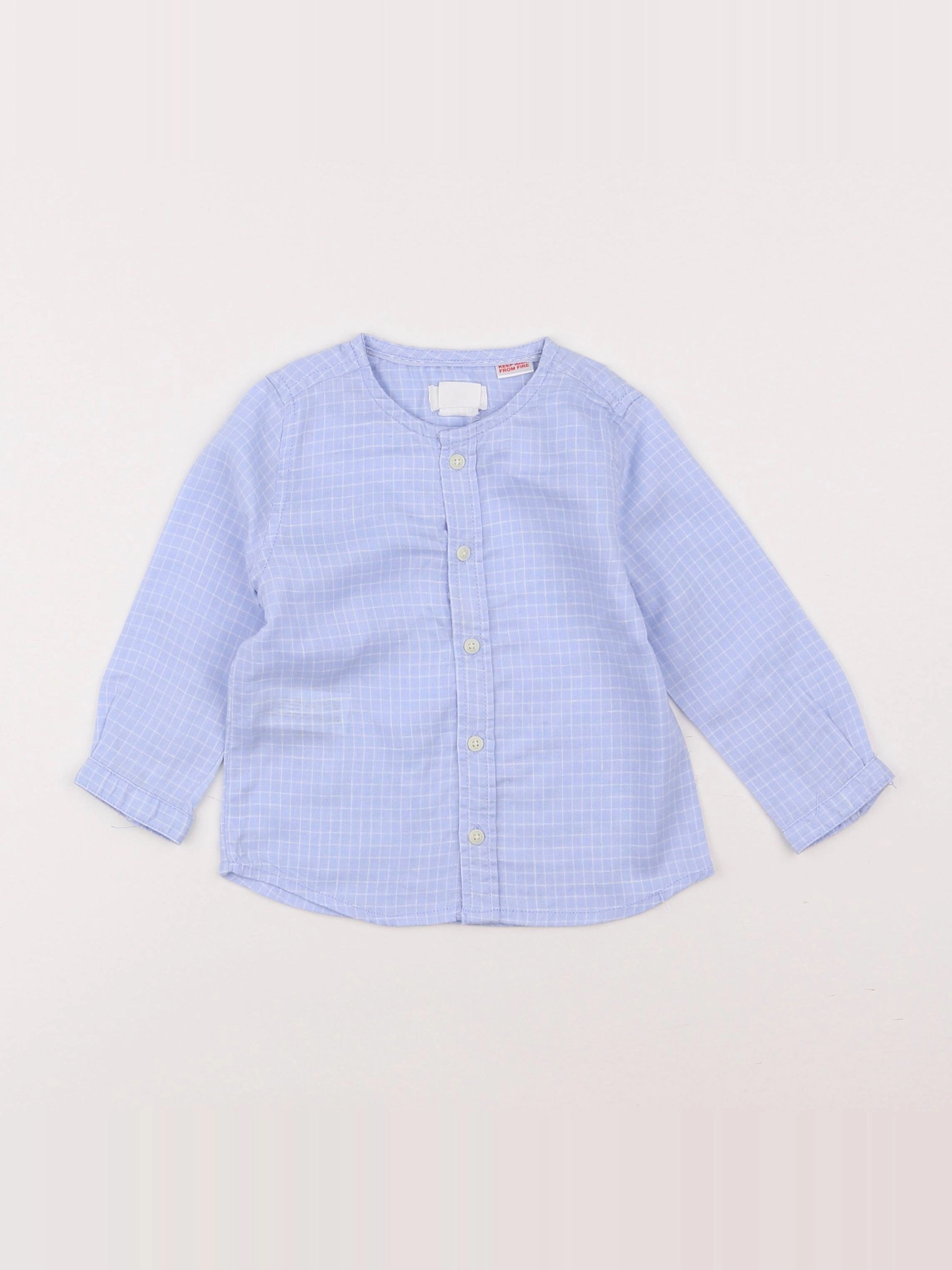 Mango - chemise bleu - 9/12 mois