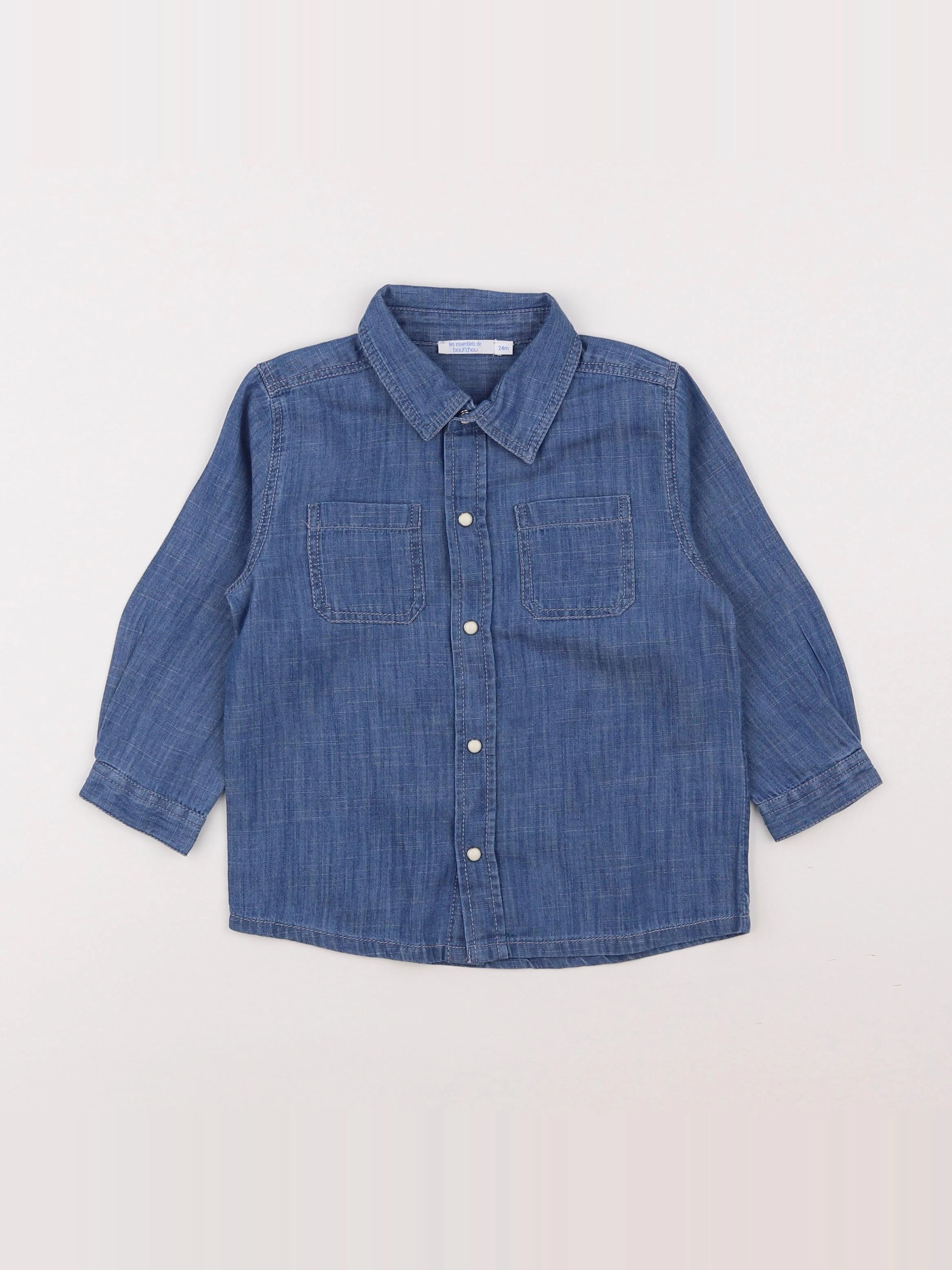 Boutchou - chemise bleu - 2 ans