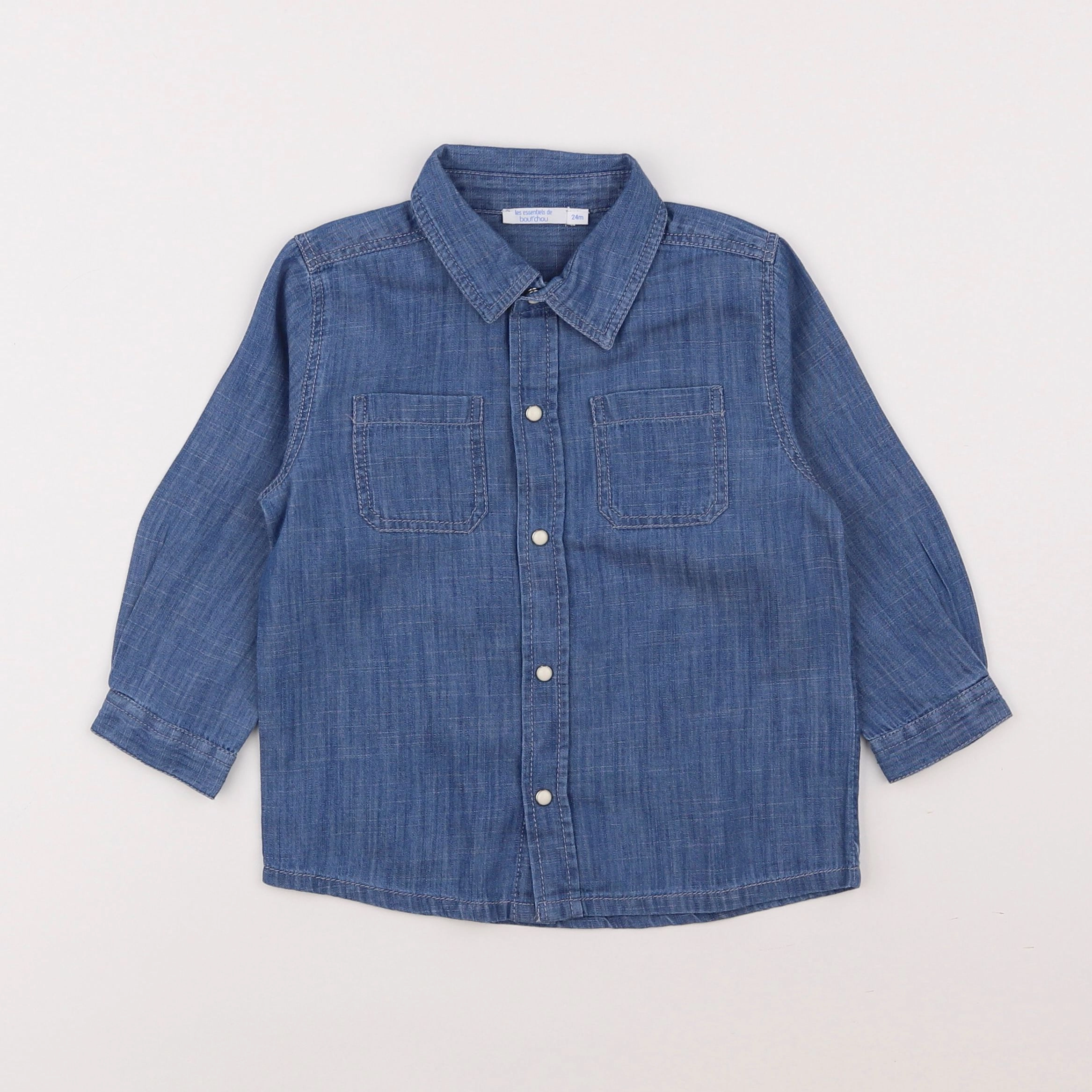 Boutchou - chemise bleu - 2 ans