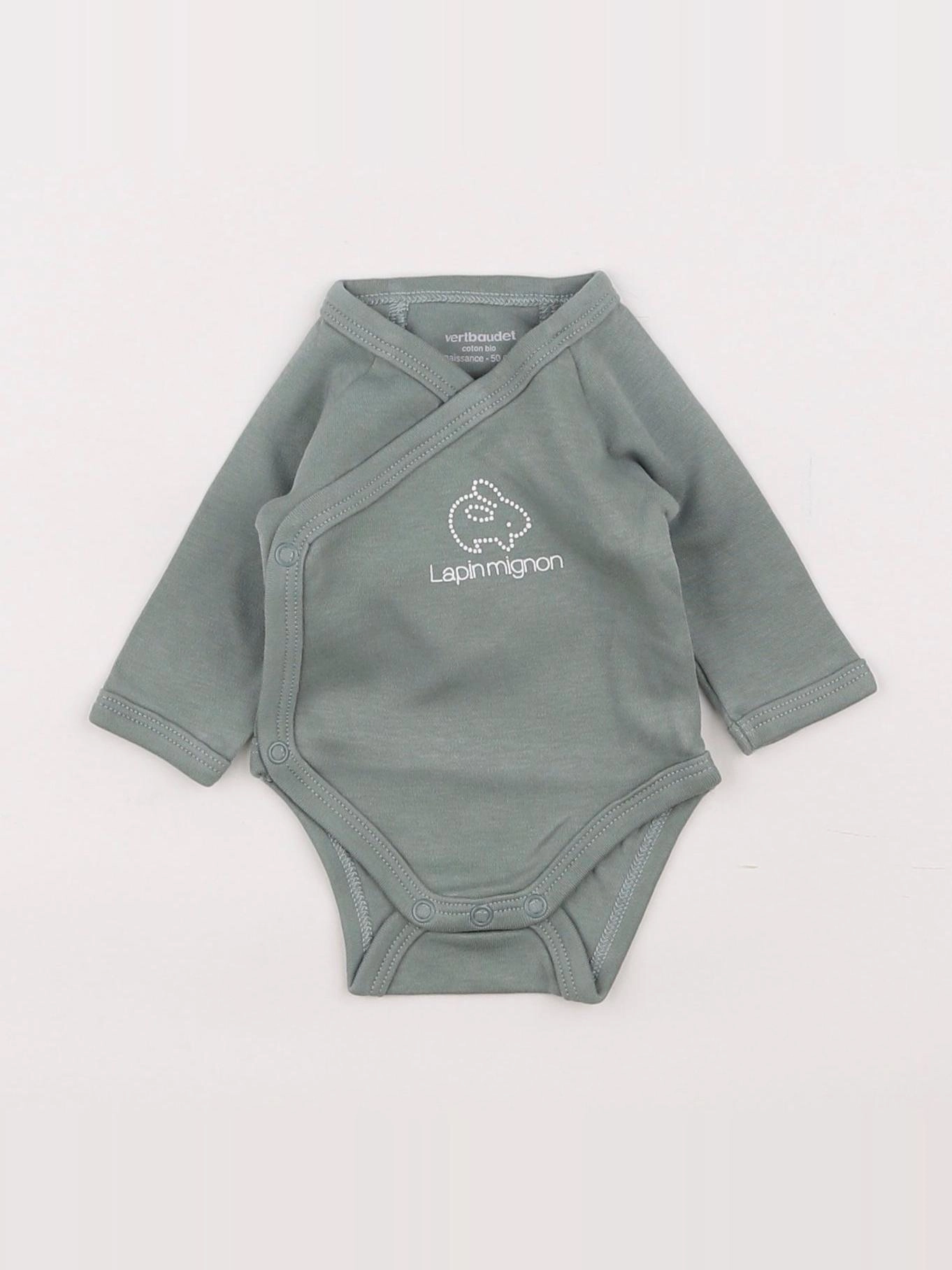 Vertbaudet - body coton vert - 0 mois