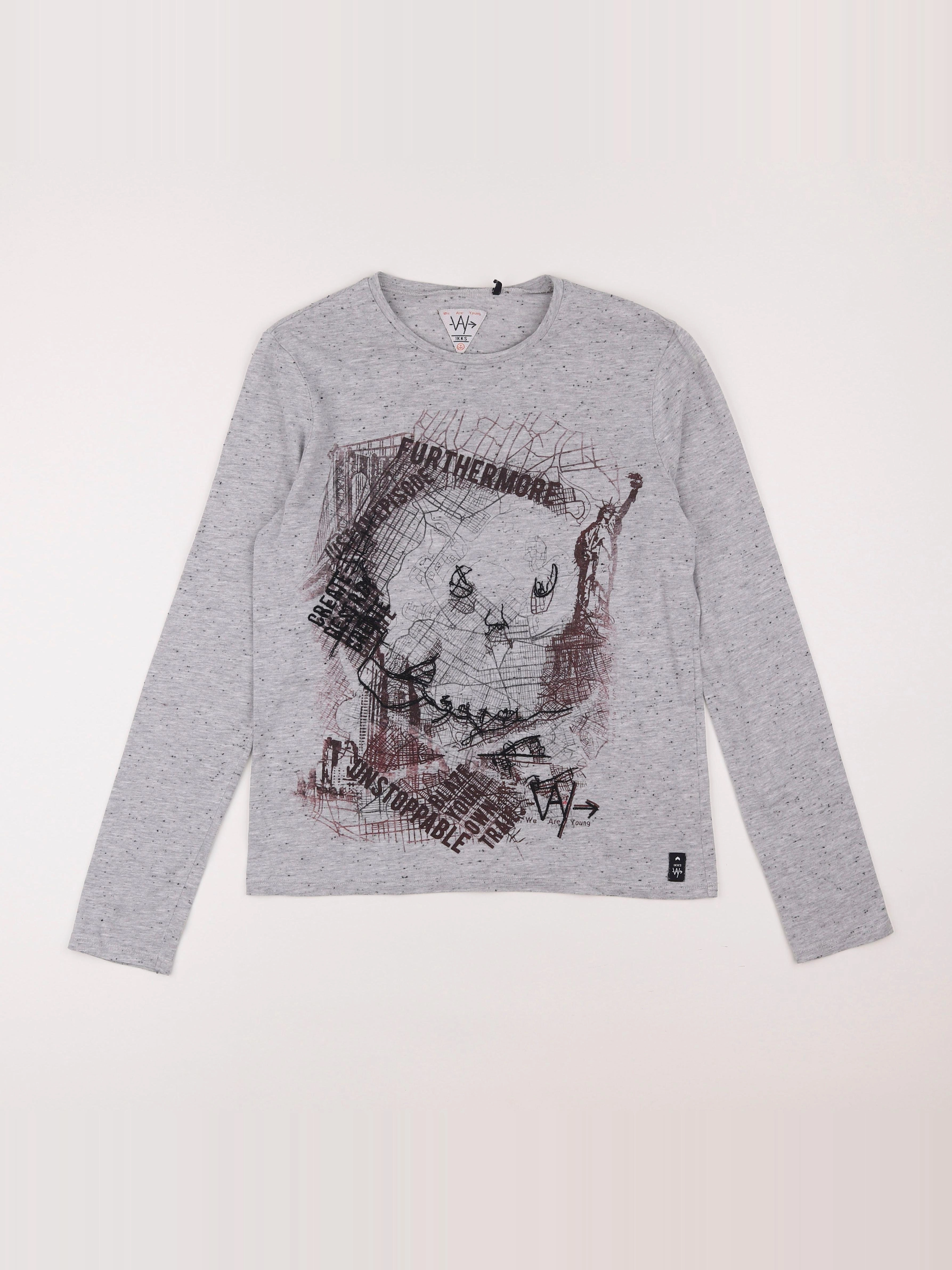 IKKS - tee-shirt gris - 14 ans