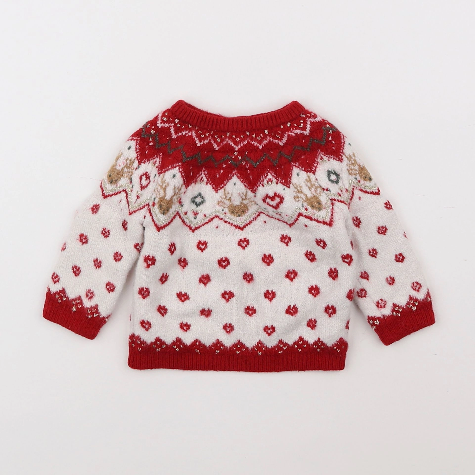 Vertbaudet - pull rouge - 6 mois