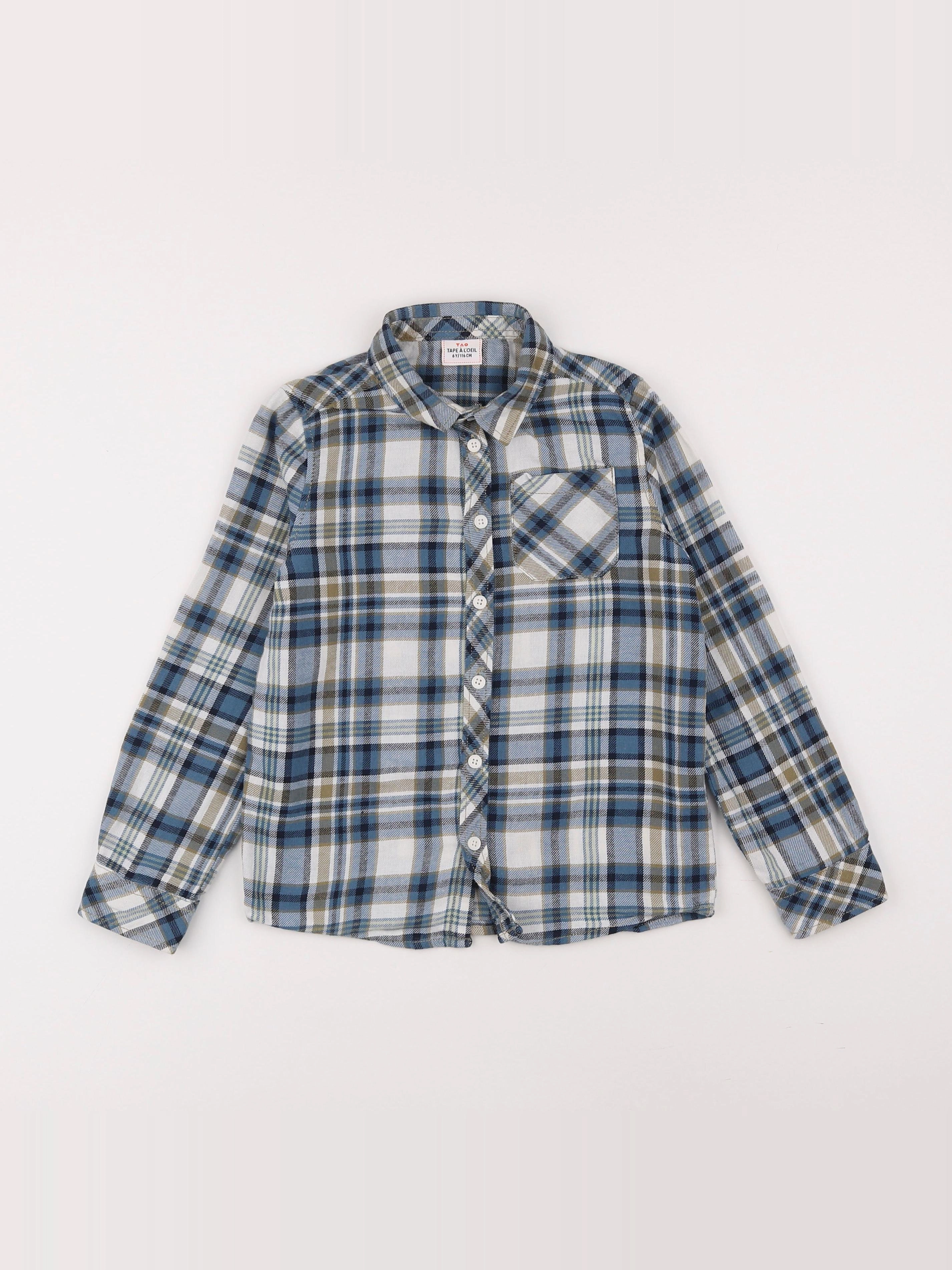 Tape à l'oeil - chemise bleu, blanc - 6 ans