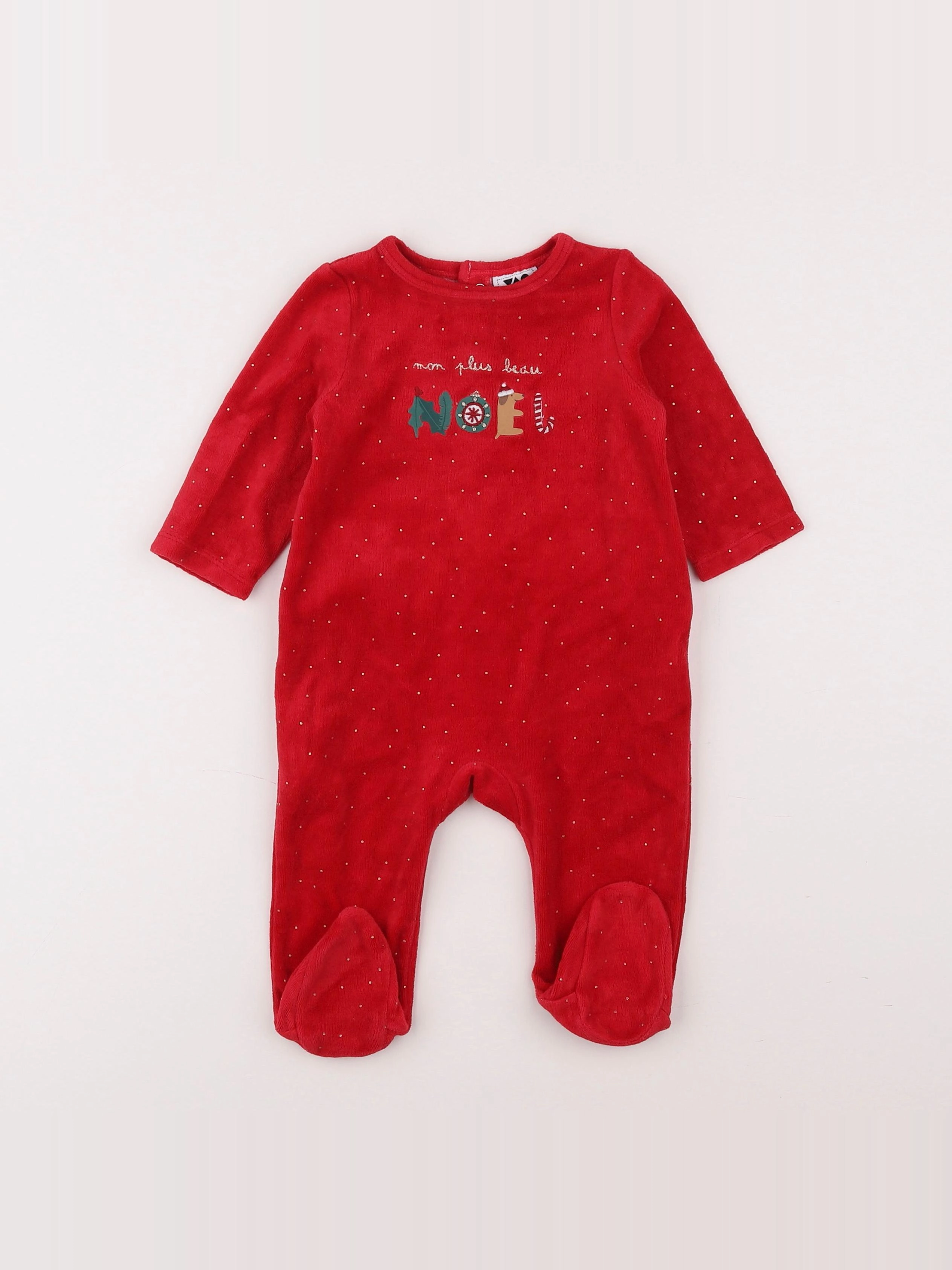 Tape à l'oeil - pyjama velours rouge - 6 mois