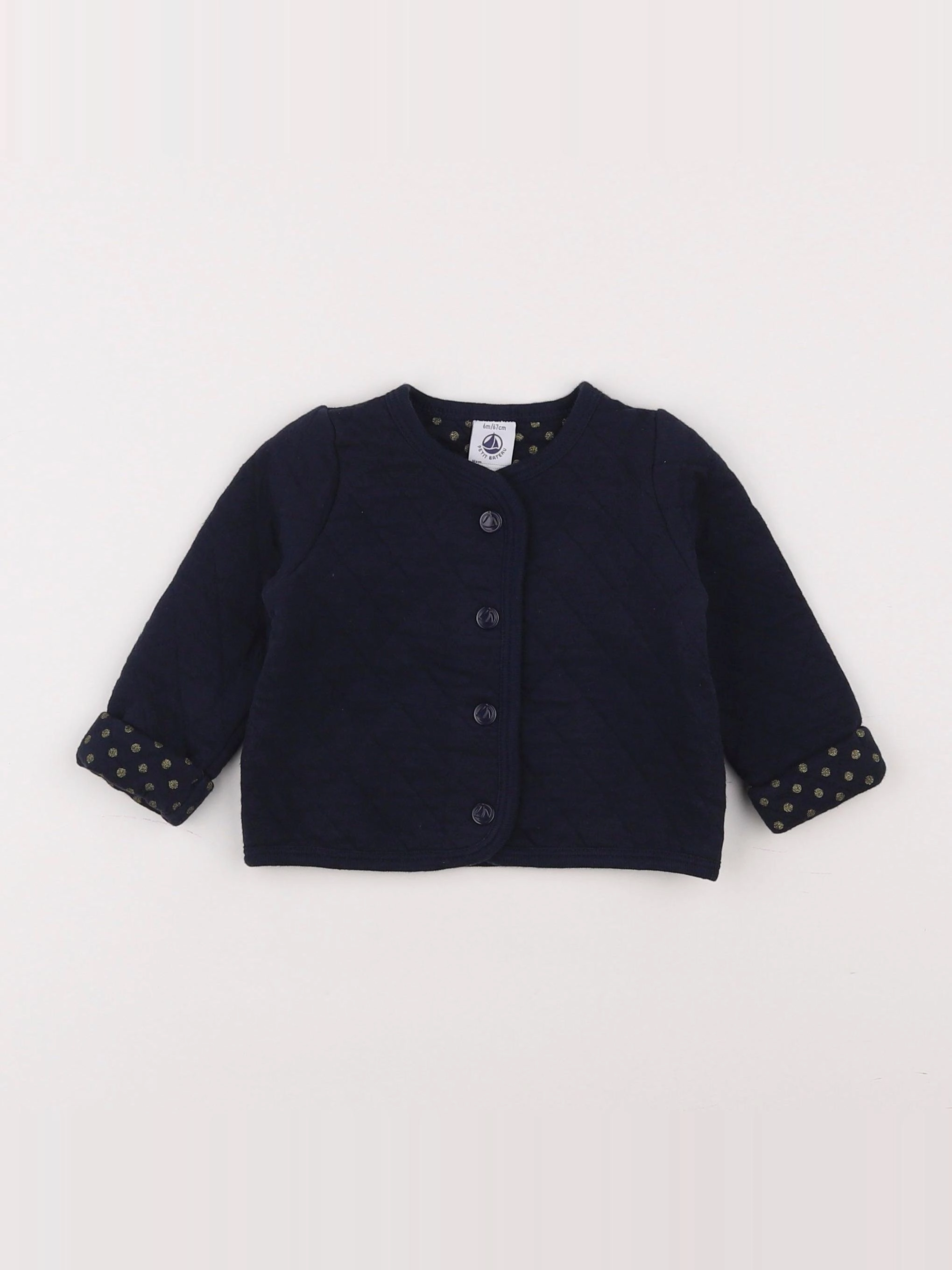 Petit Bateau - sweat bleu - 6 mois