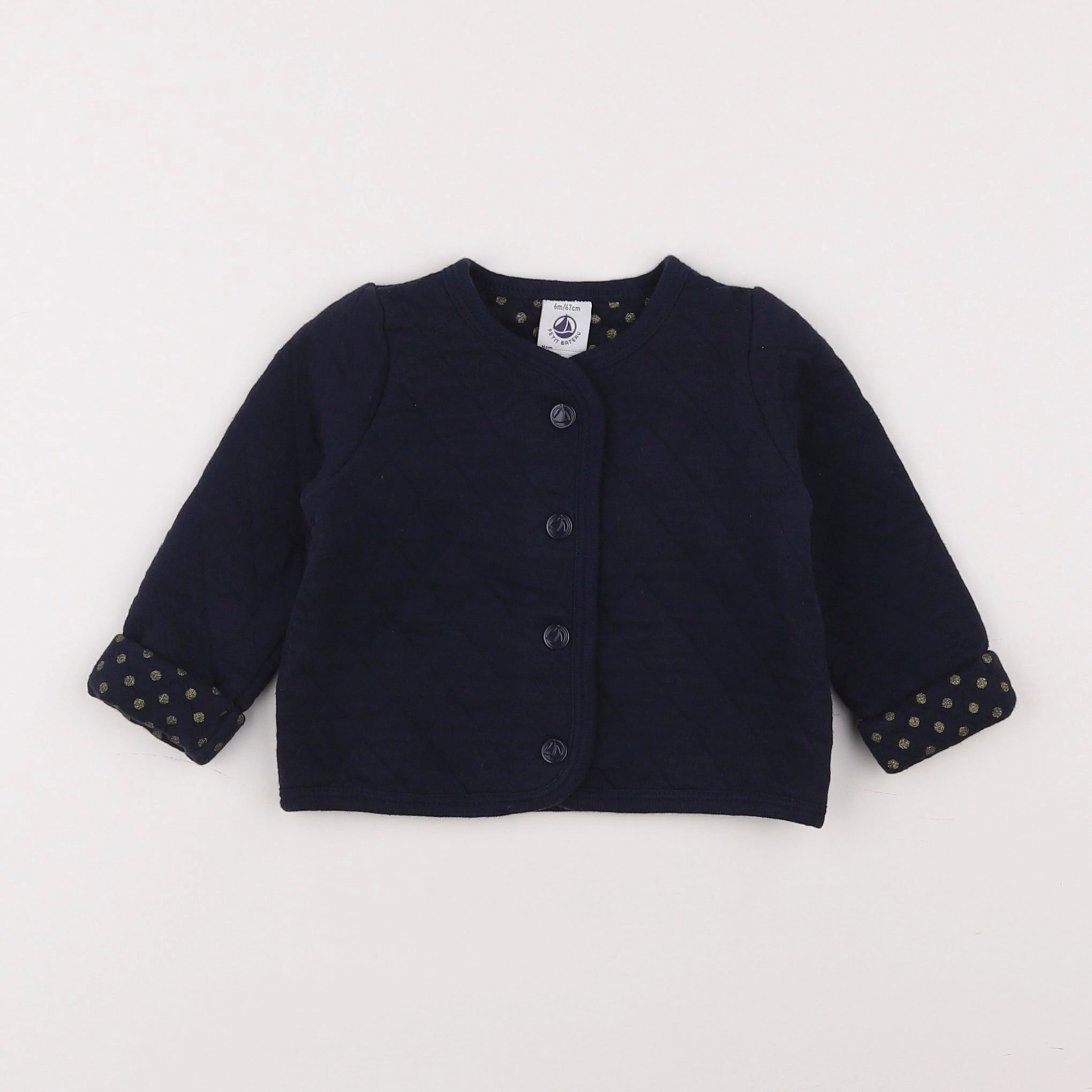 Petit Bateau - sweat bleu - 6 mois