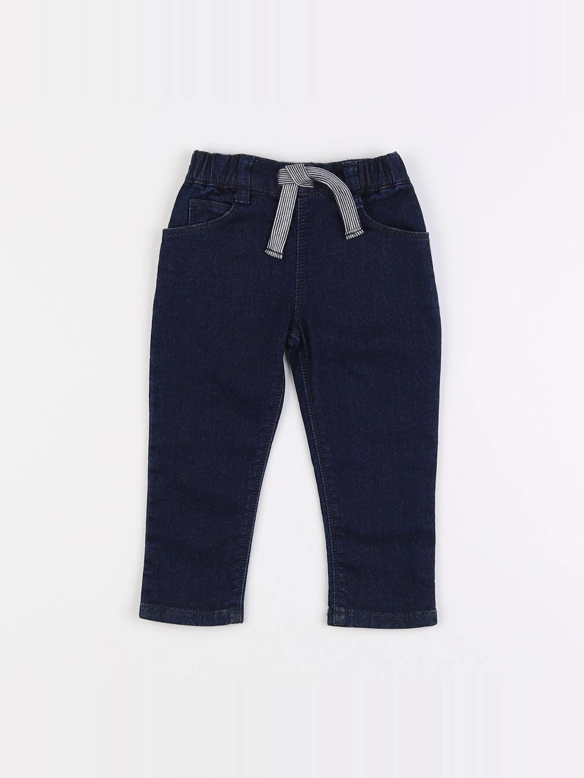 Petit Bateau - pantalon bleu - 12 mois