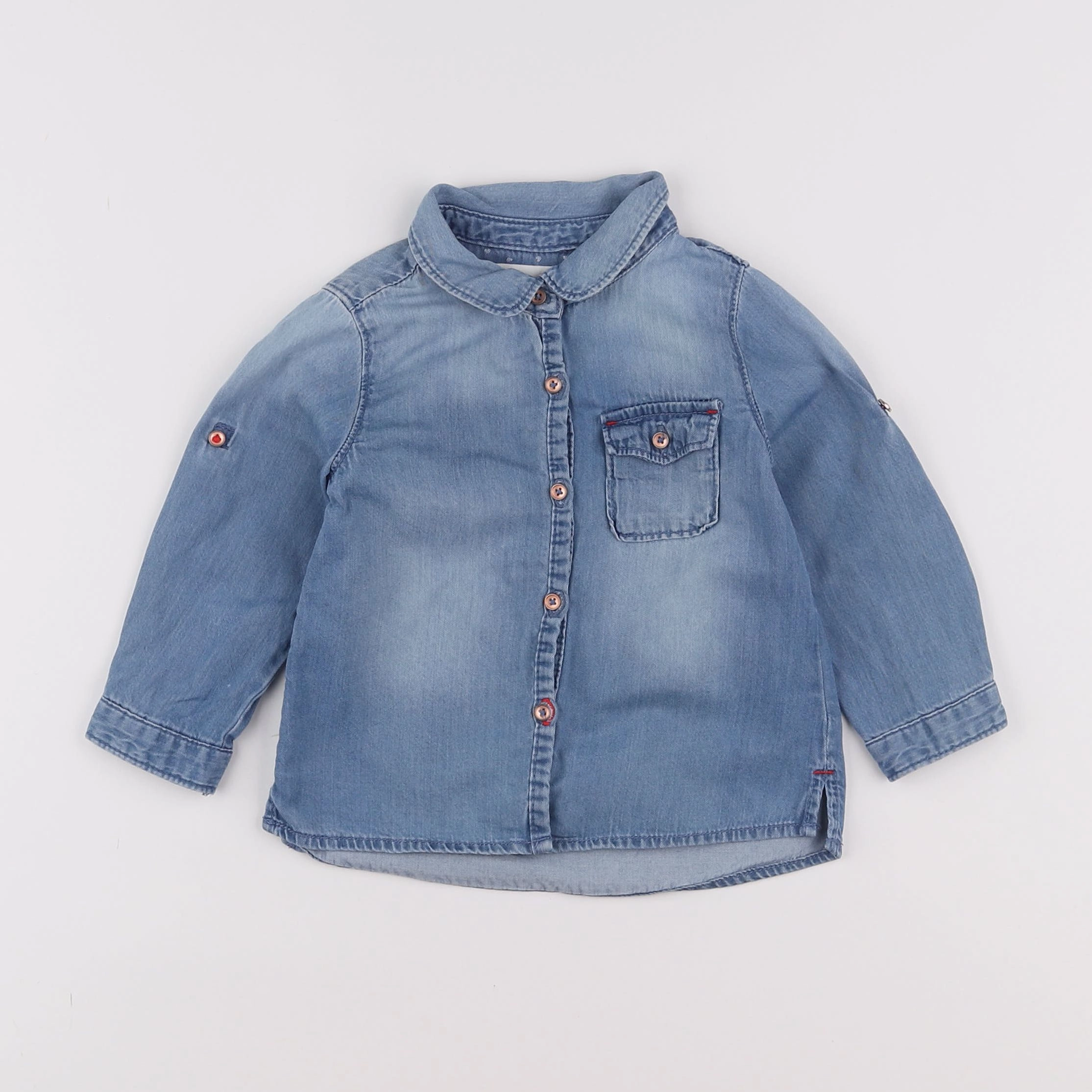 Zara - blouse bleu - 12/18 mois