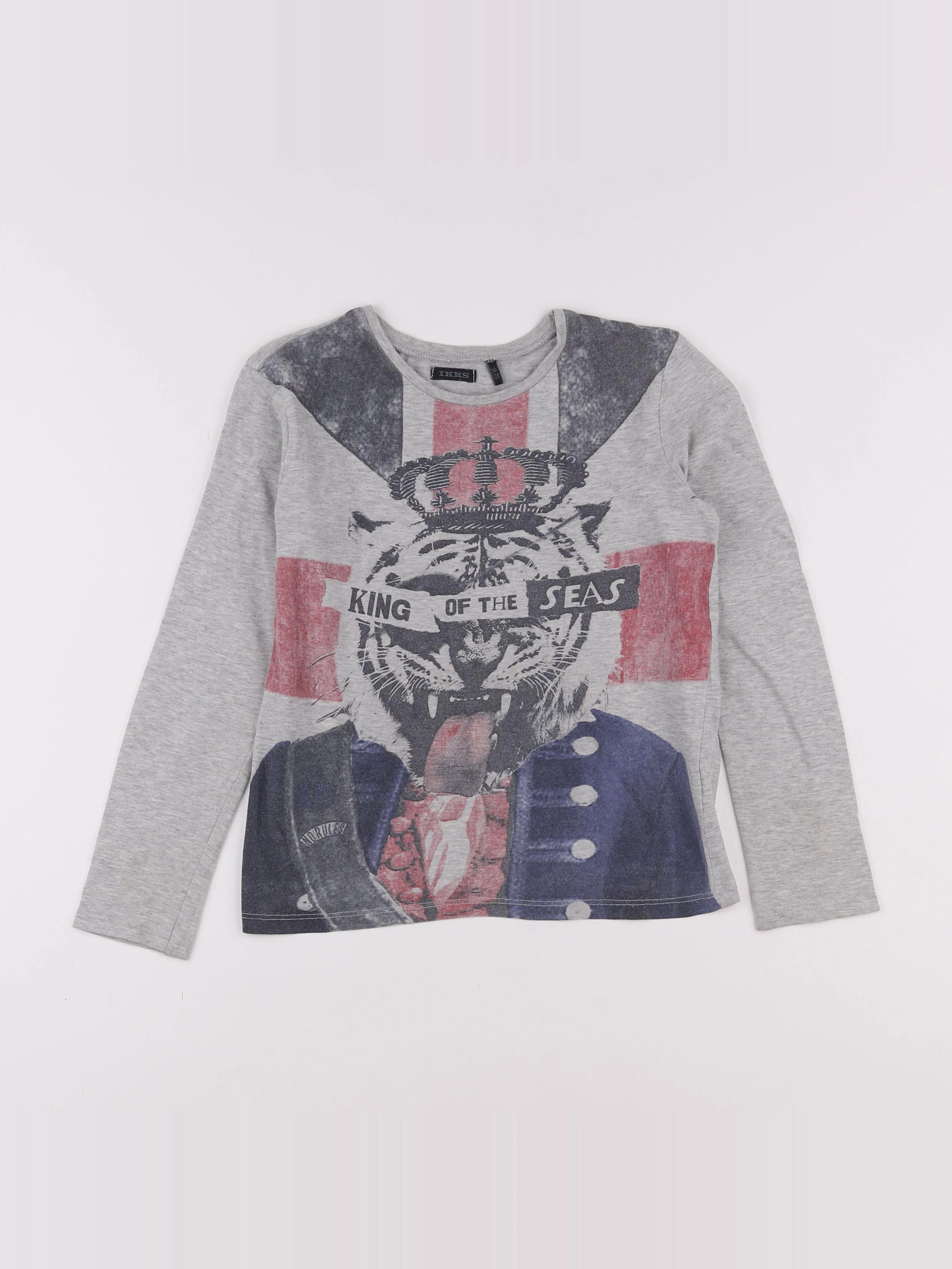 IKKS - tee-shirt gris - 8 ans