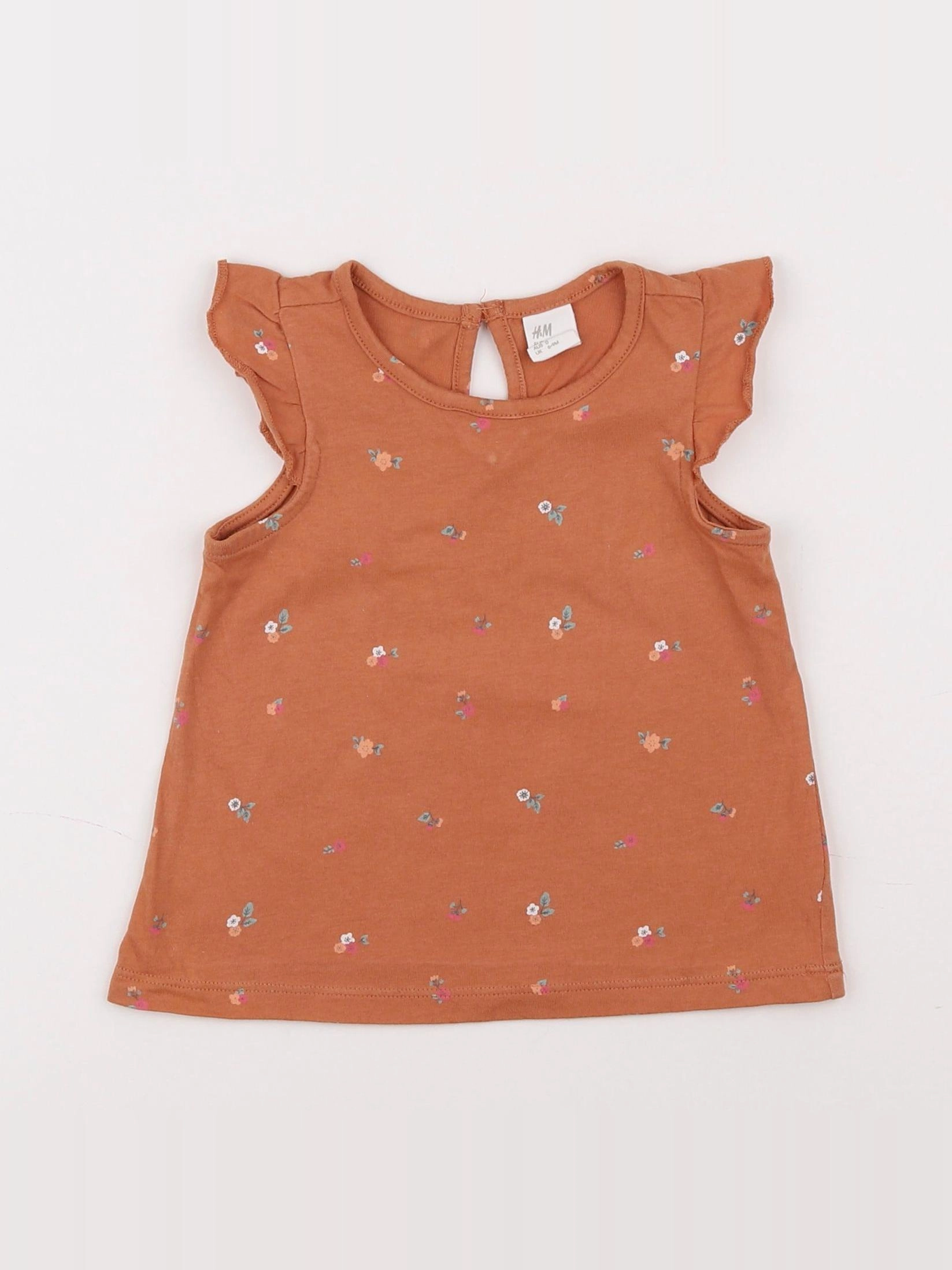 H&M - tee-shirt orange - 6/9 mois