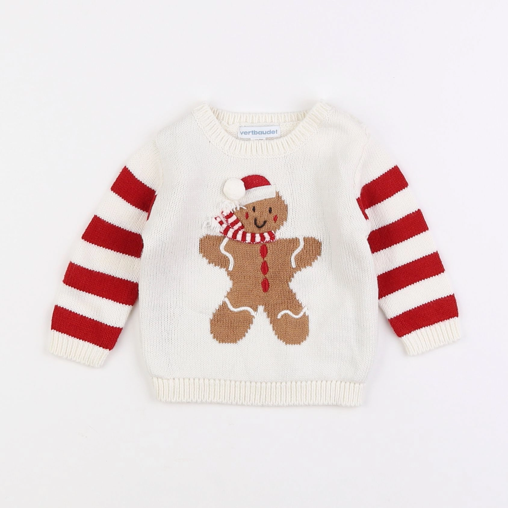 Vertbaudet - pull beige - 3 mois