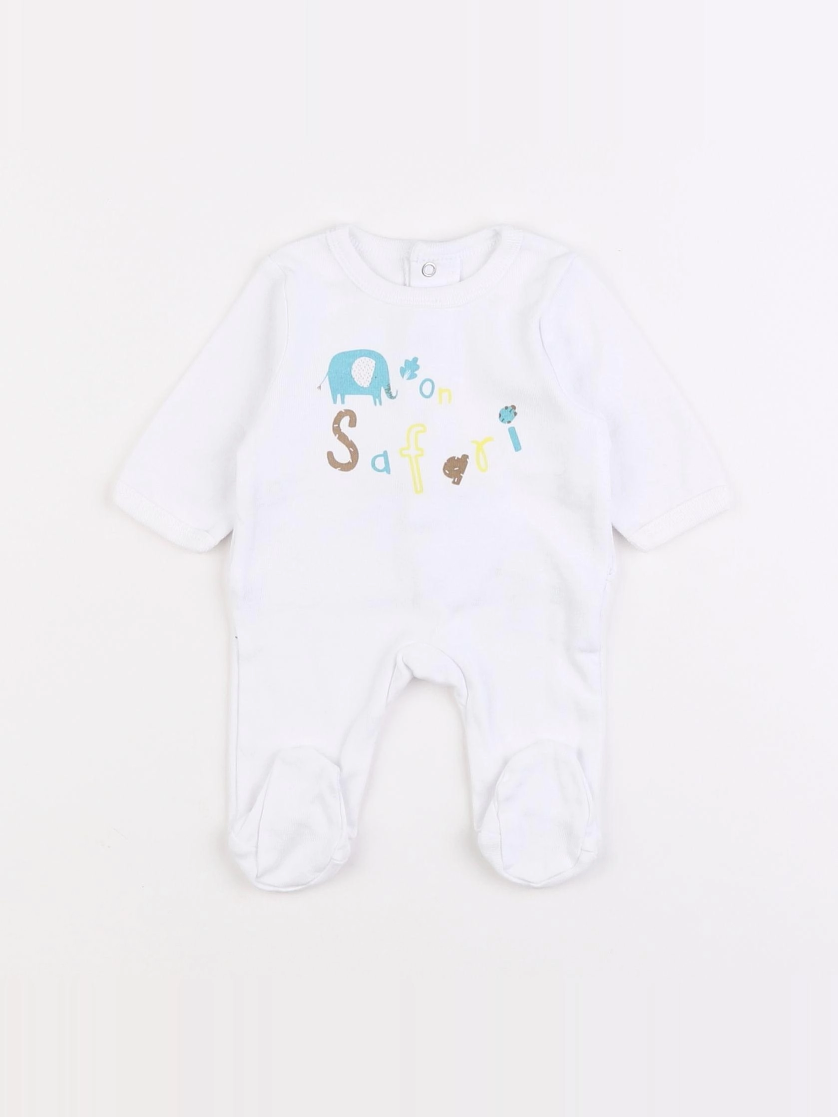 Vertbaudet - pyjama coton blanc - 0 mois