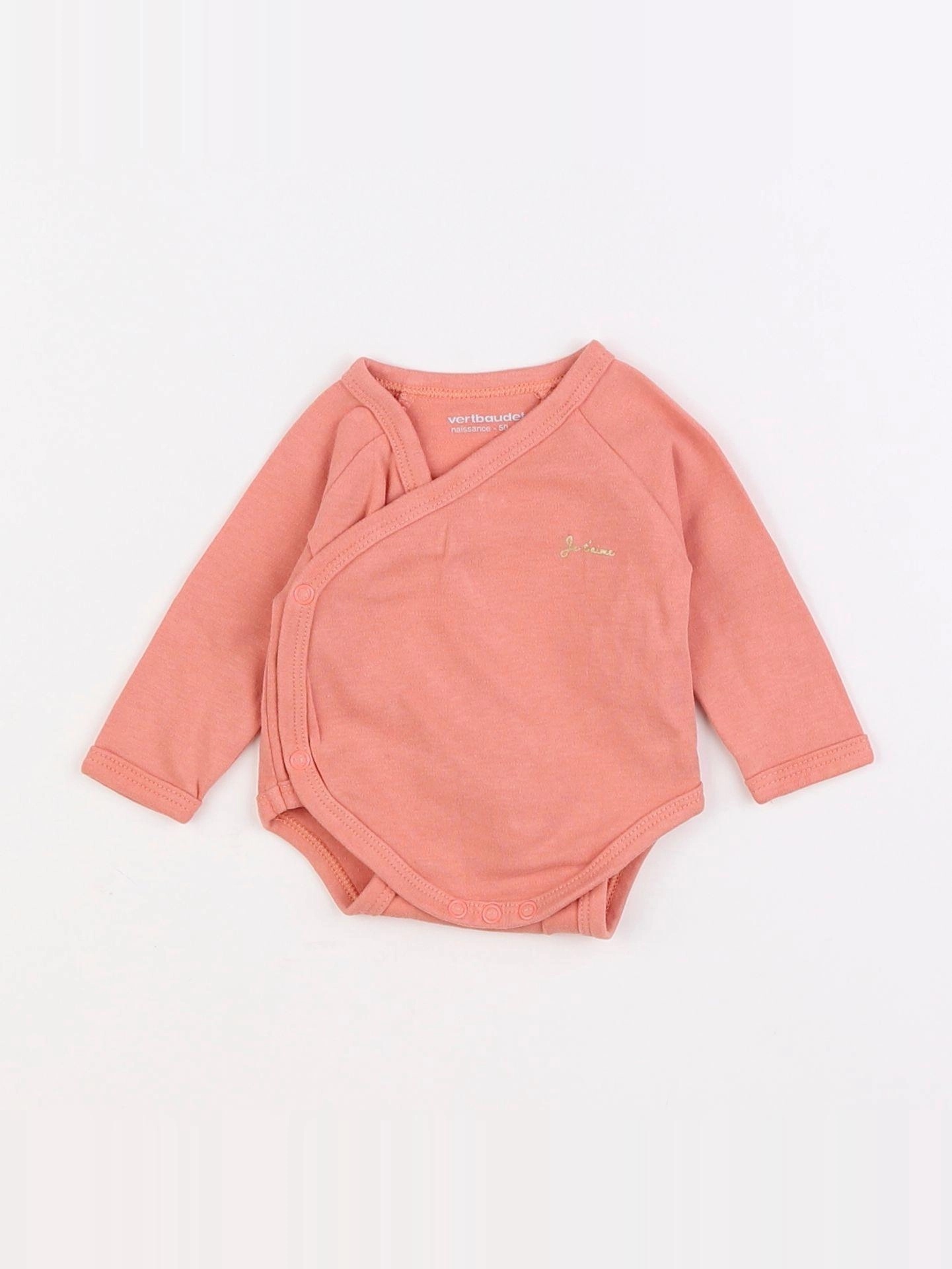 Vertbaudet - body rose - 0 mois