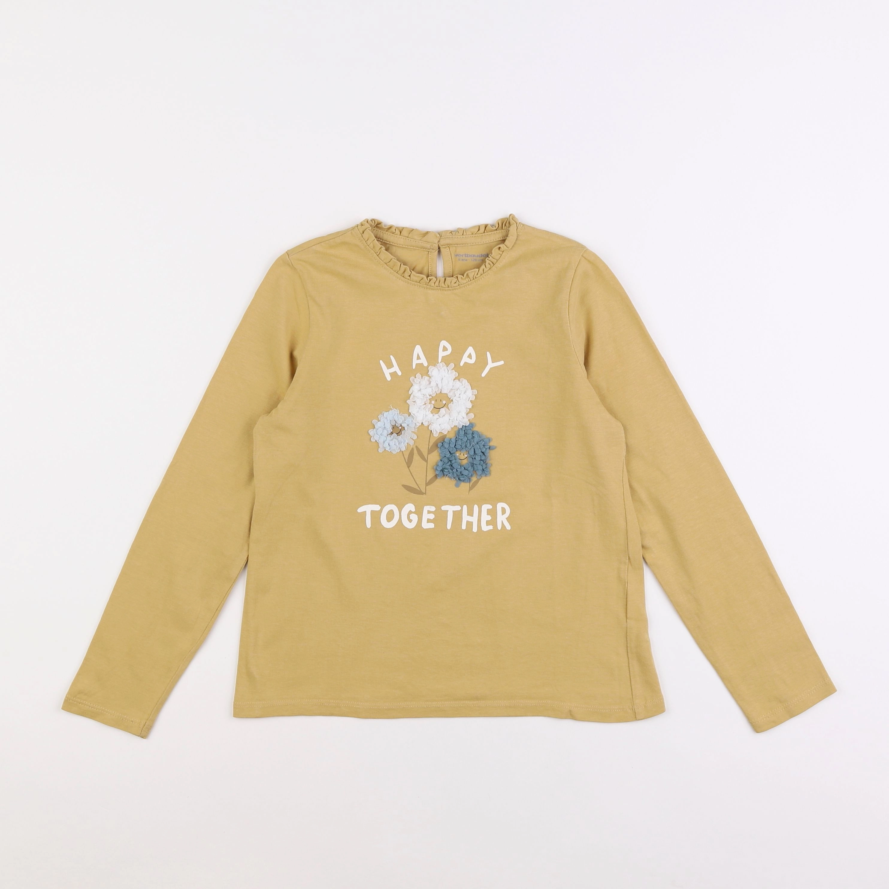 Vertbaudet - tee-shirt jaune - 8 ans