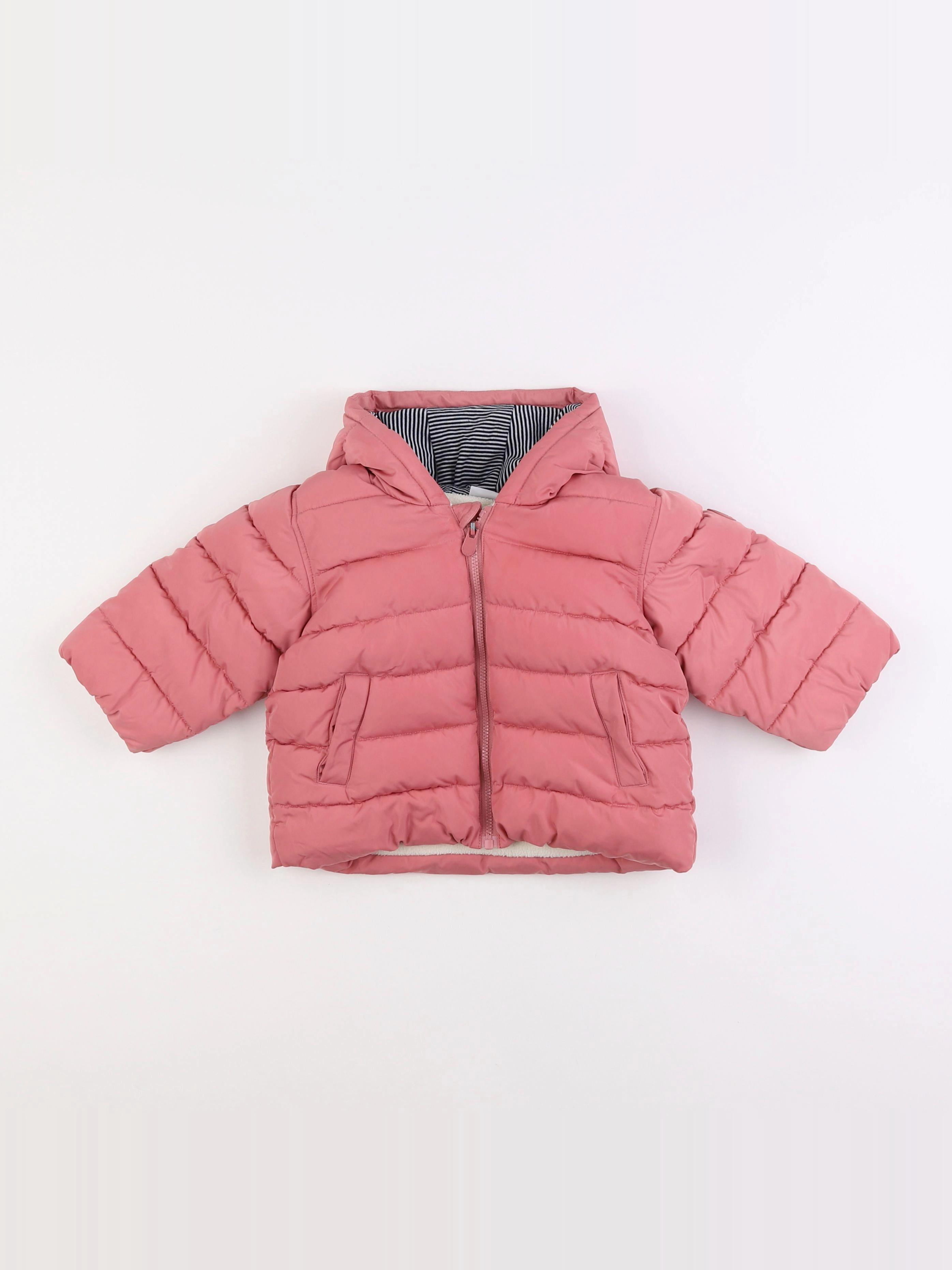 Petit Bateau - doudoune rose - 12 mois