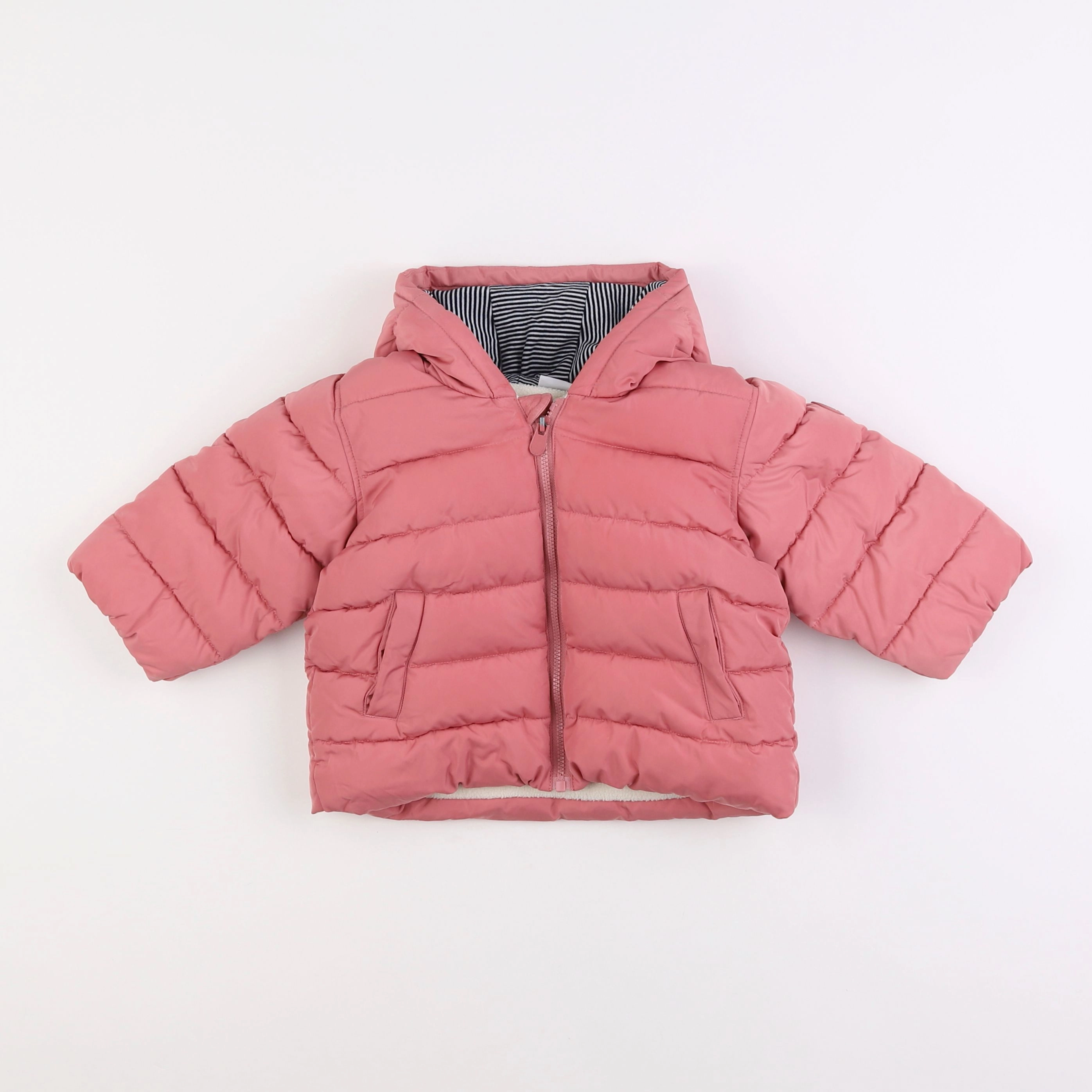 Petit Bateau - doudoune rose - 12 mois