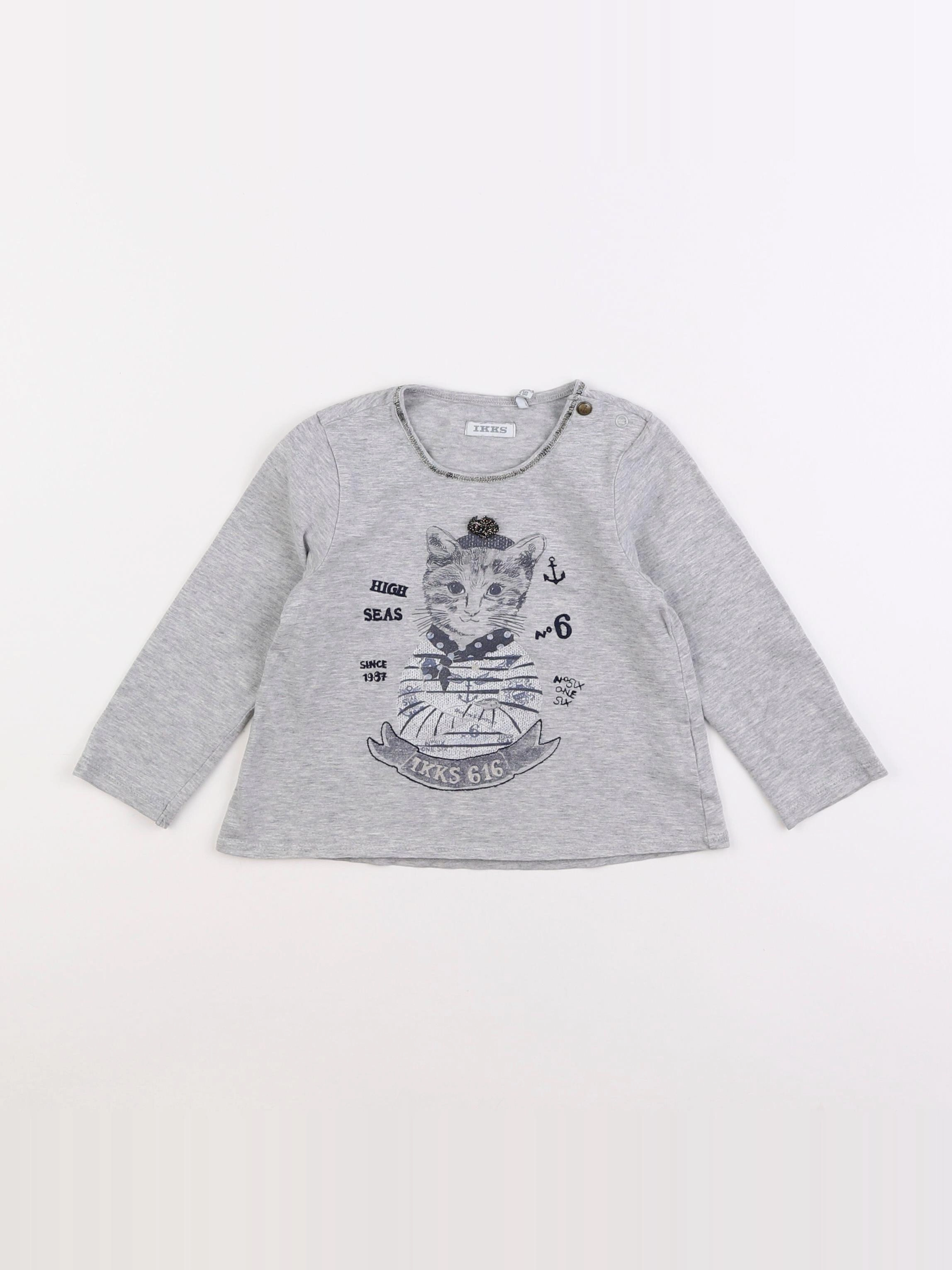 IKKS - tee-shirt gris - 2 ans
