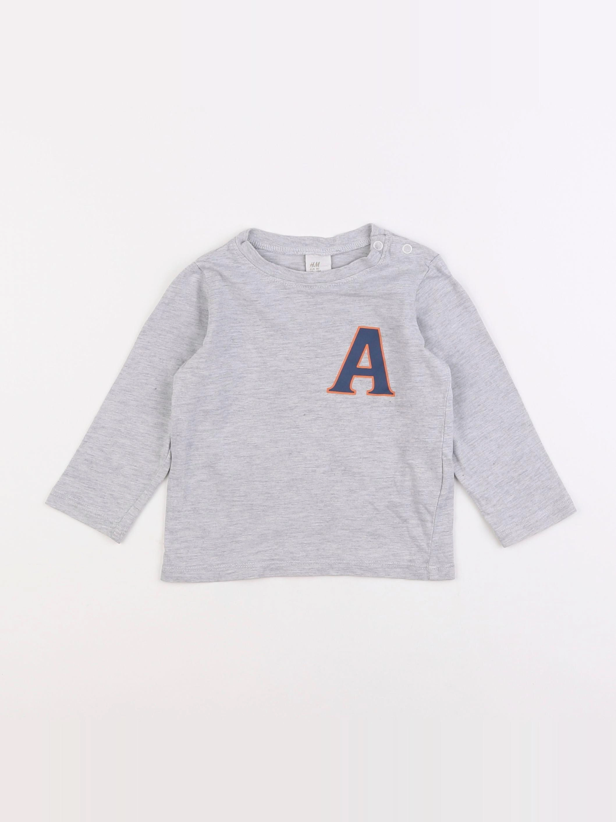H&M - tee-shirt gris - 9/12 mois