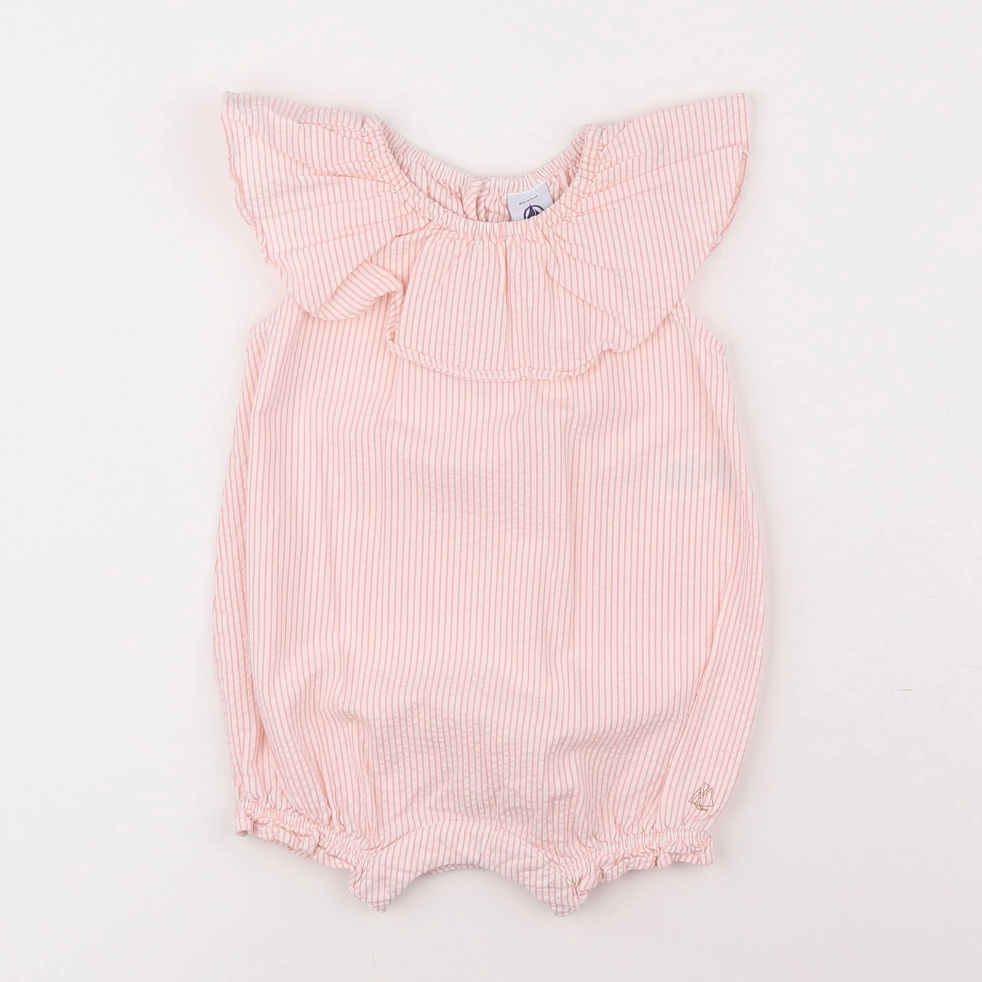 Petit Bateau - combinaison rose, blanc - 6 mois