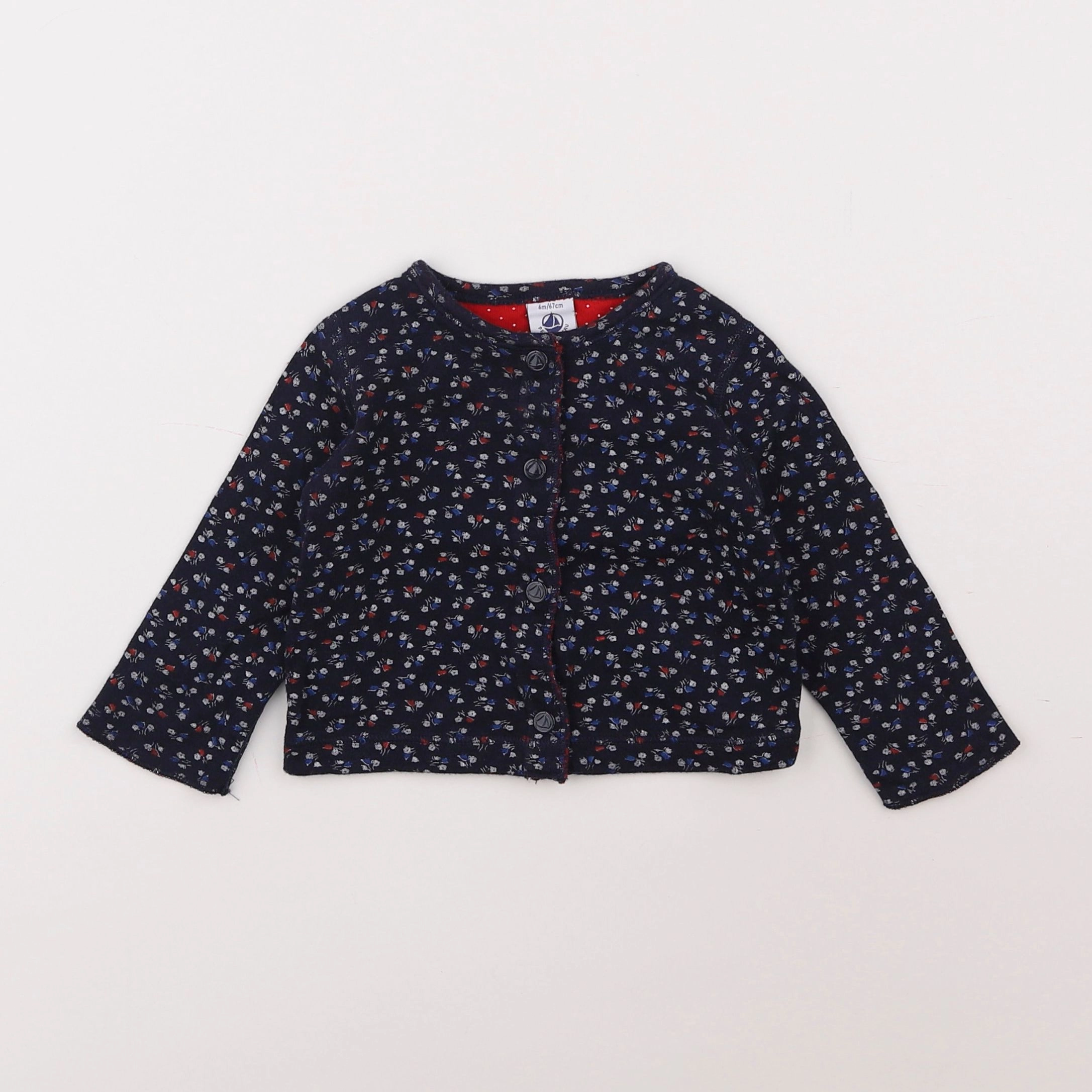 Petit Bateau - sweat bleu - 6 mois