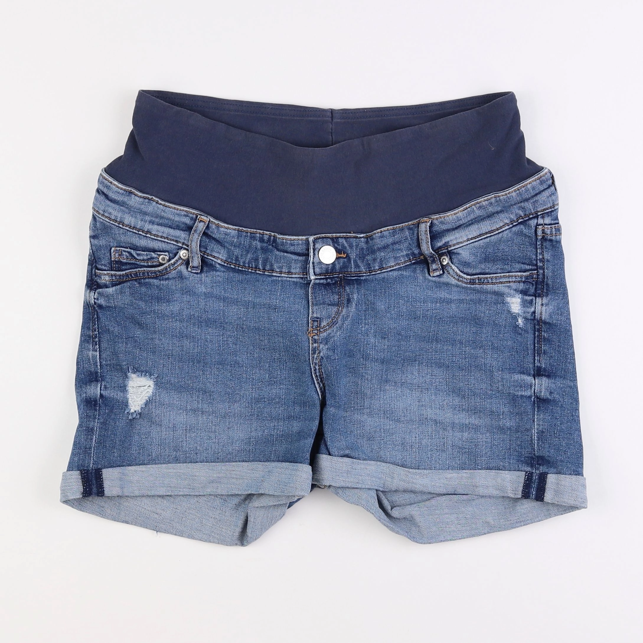 H&M - short grossesse bleu - m