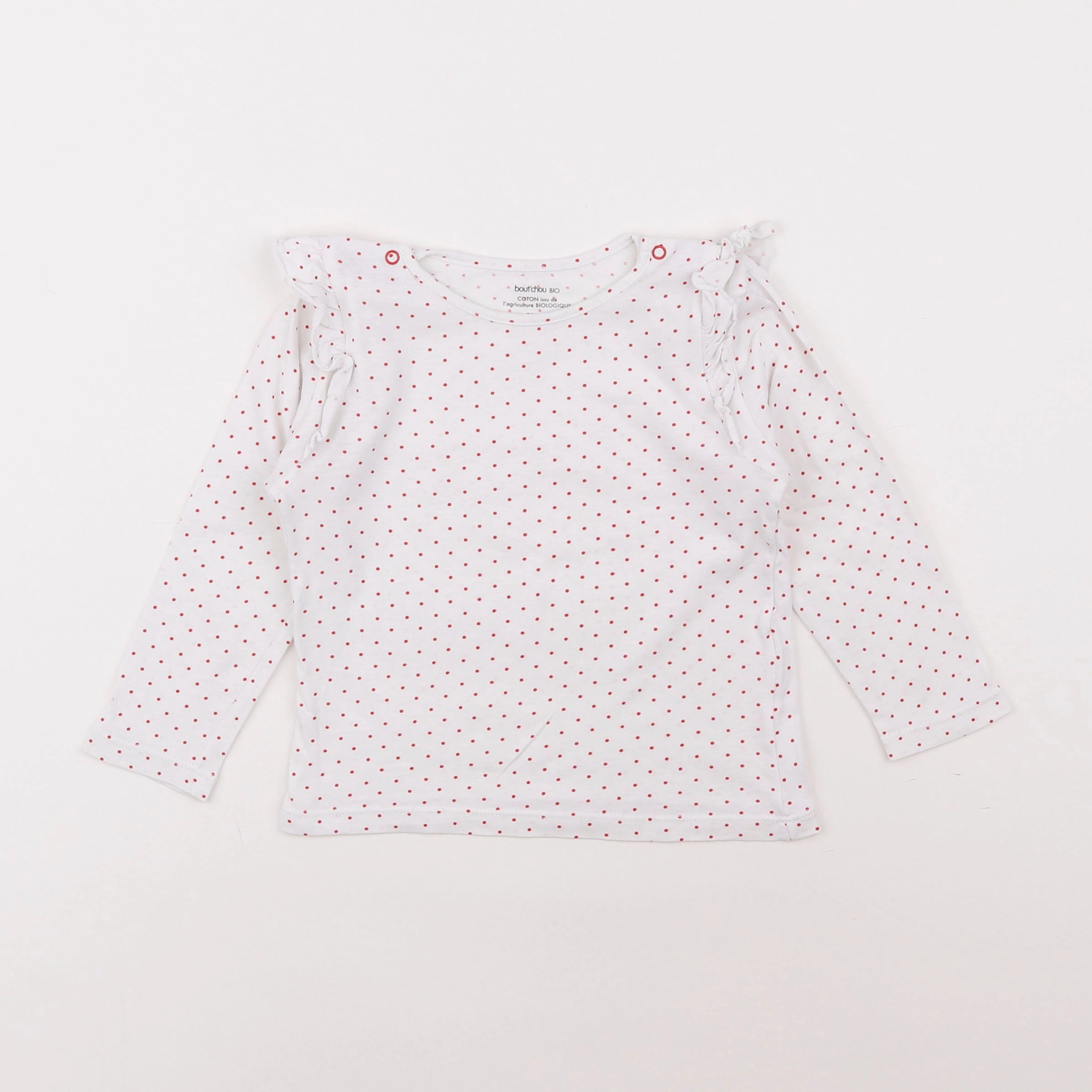 Boutchou - tee-shirt blanc, rouge - 2 ans