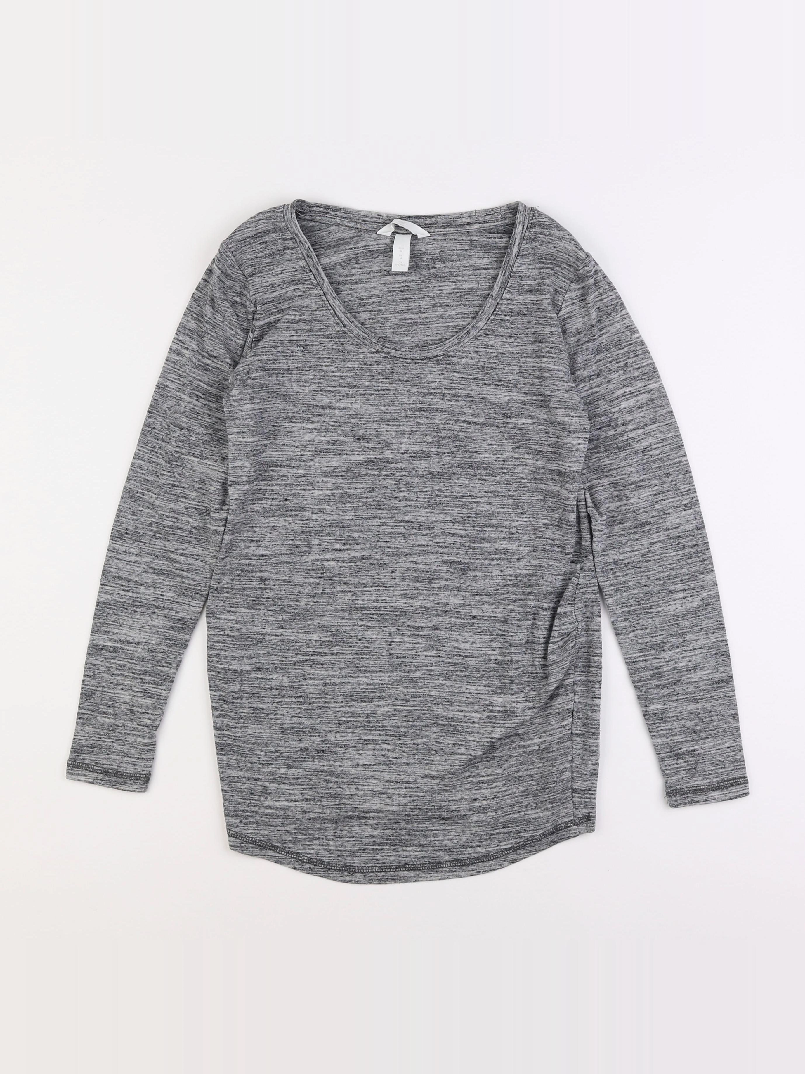 H&M - tee-shirt grossesse gris - m