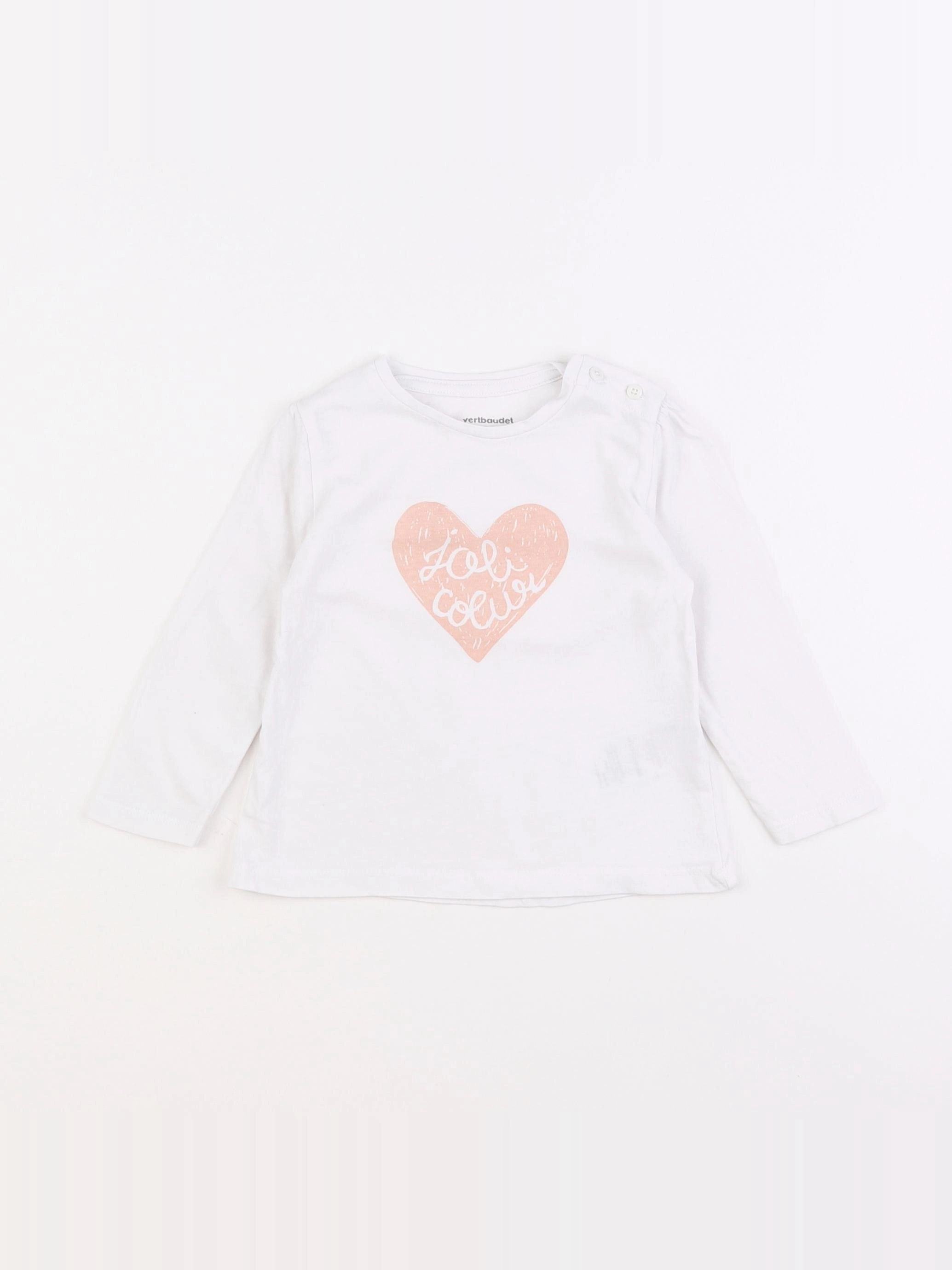 Vertbaudet - tee-shirt blanc - 12 mois