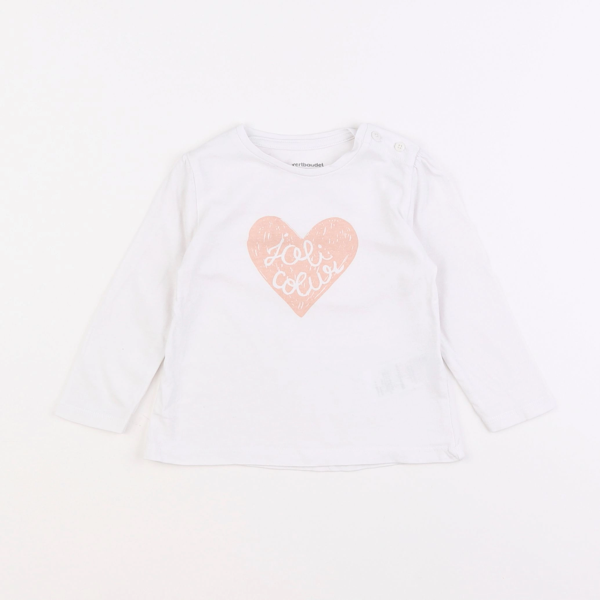 Vertbaudet - tee-shirt blanc - 12 mois