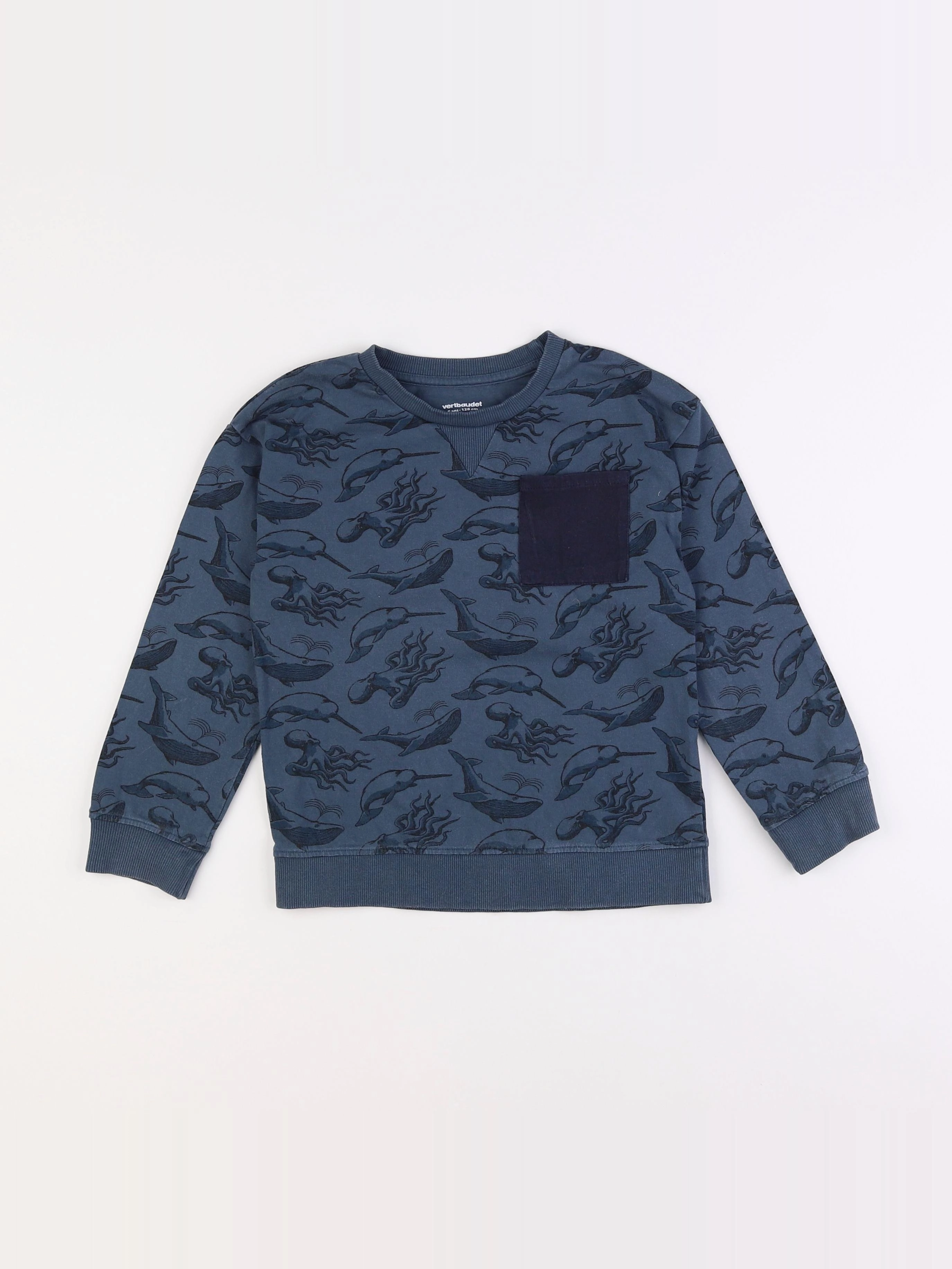 Vertbaudet - tee-shirt bleu - 8 ans