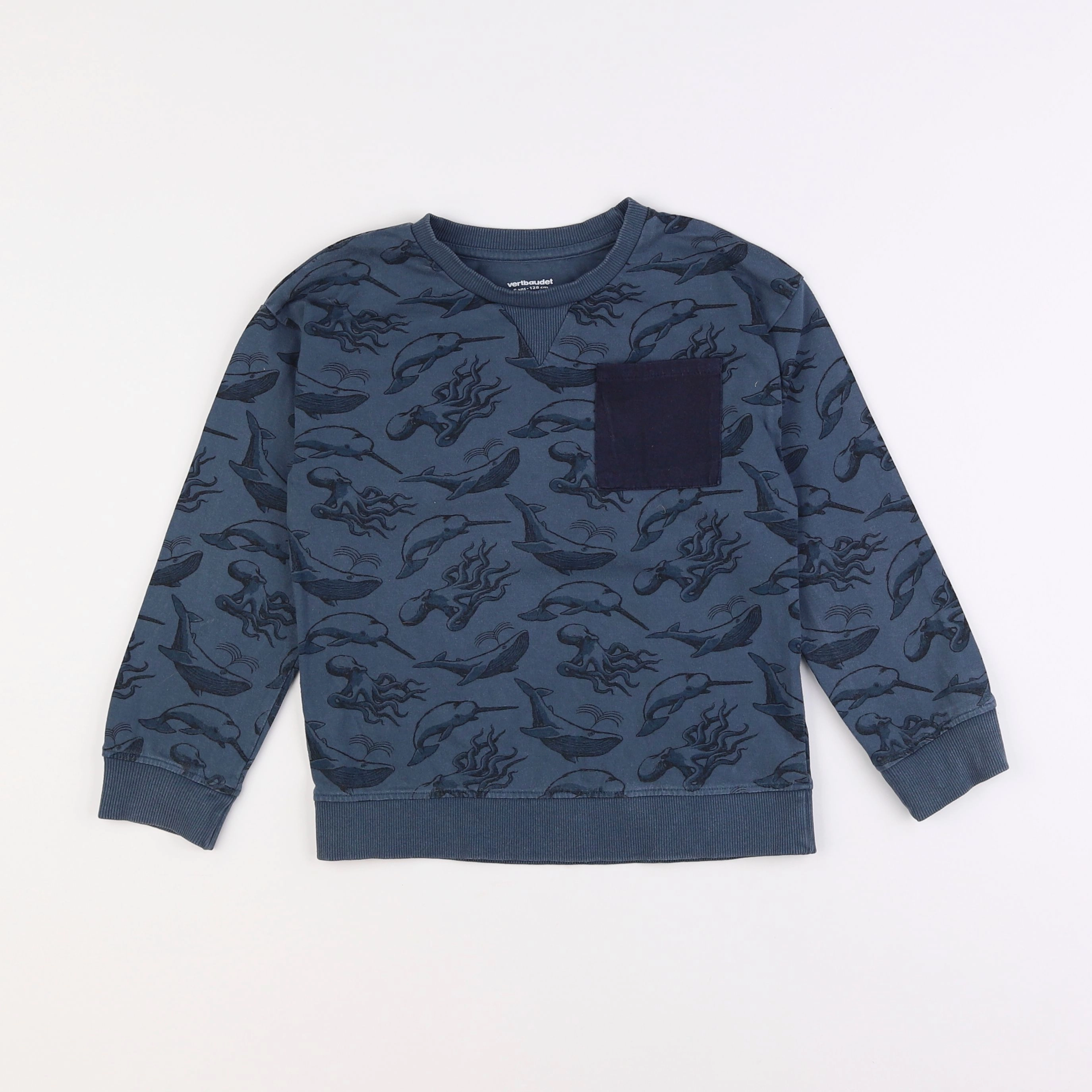 Vertbaudet - tee-shirt bleu - 8 ans