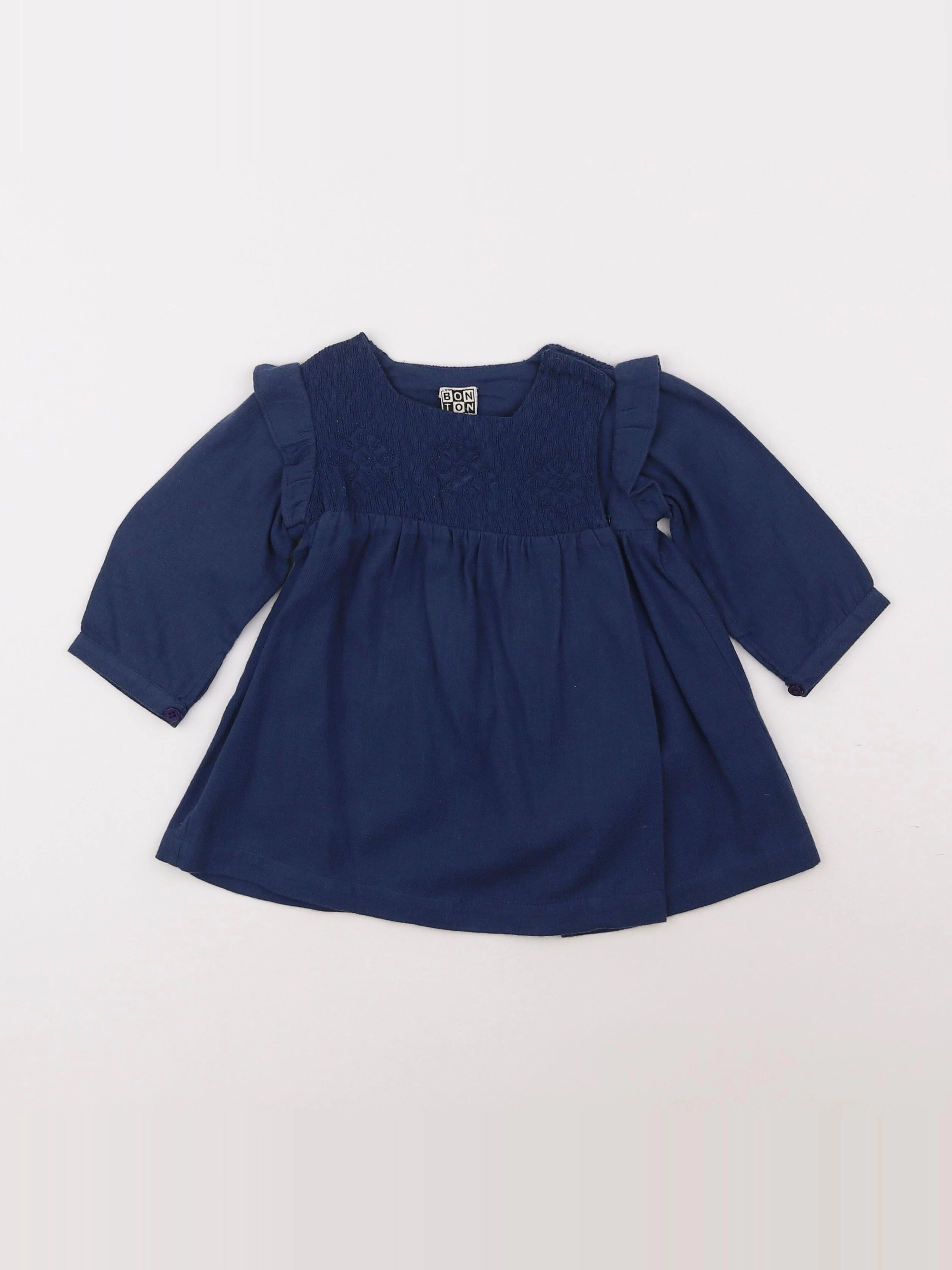 Bonton - robe bleu - 6 mois