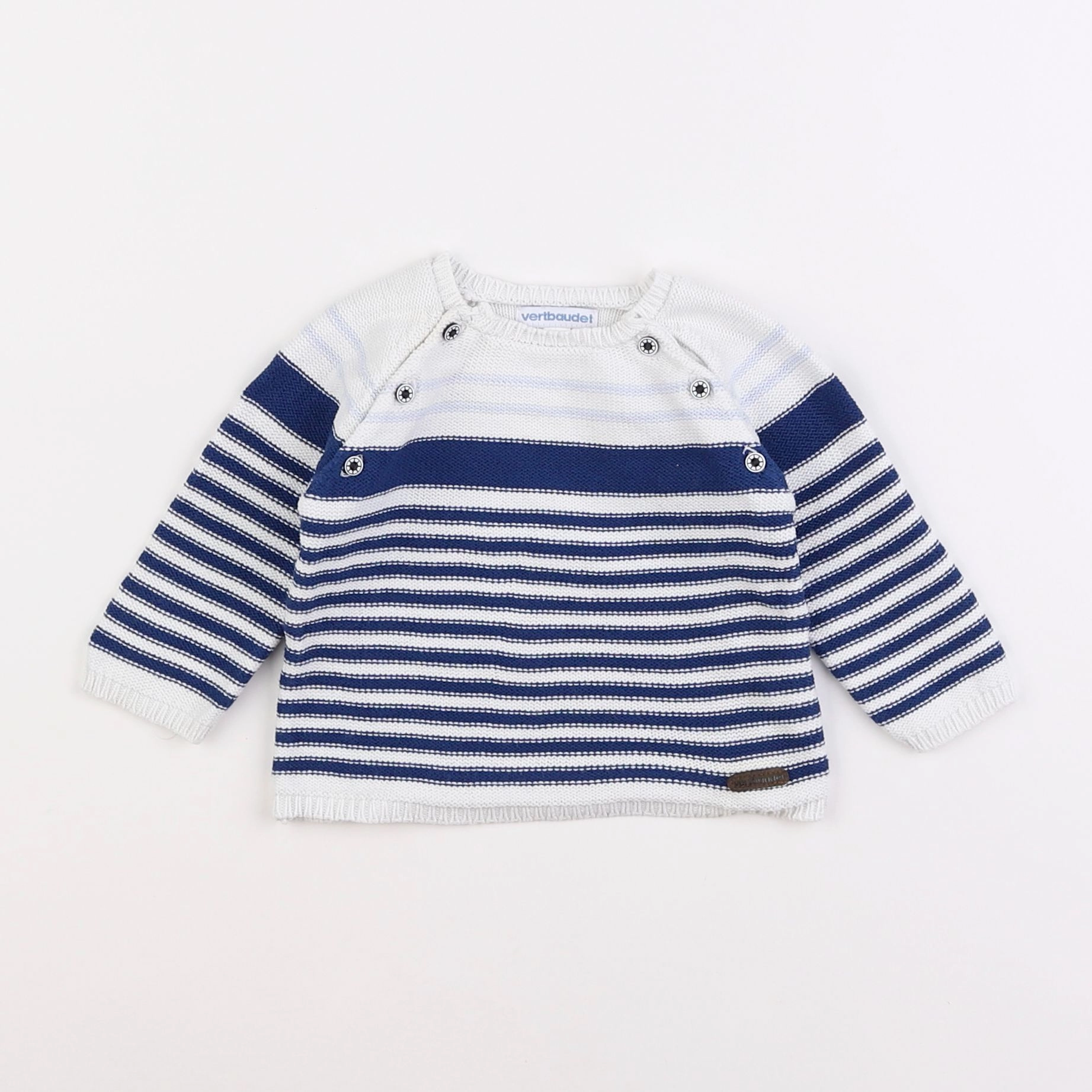 Vertbaudet - pull bleu - 6 mois