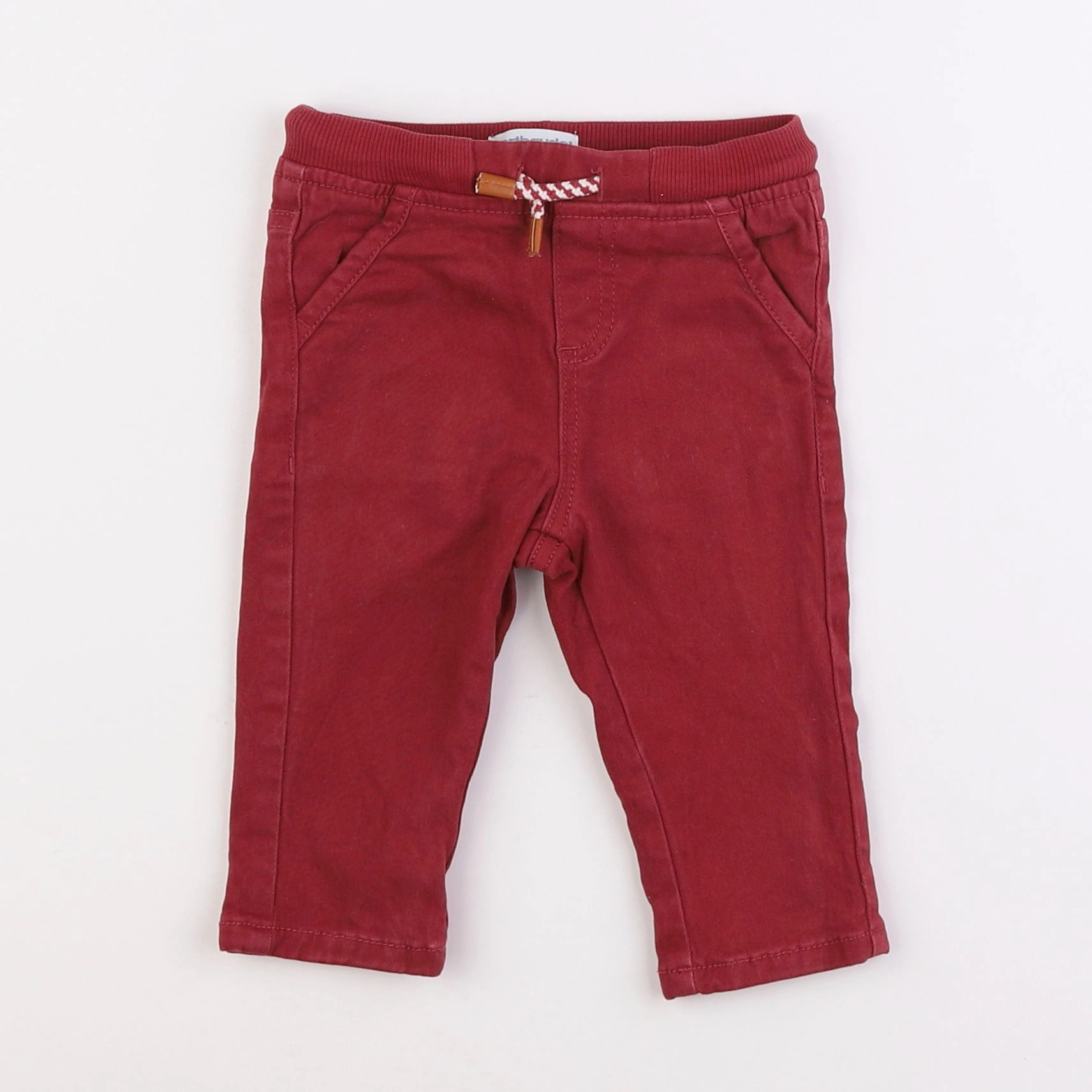 Vertbaudet - pantalon doublé rouge - 9 mois