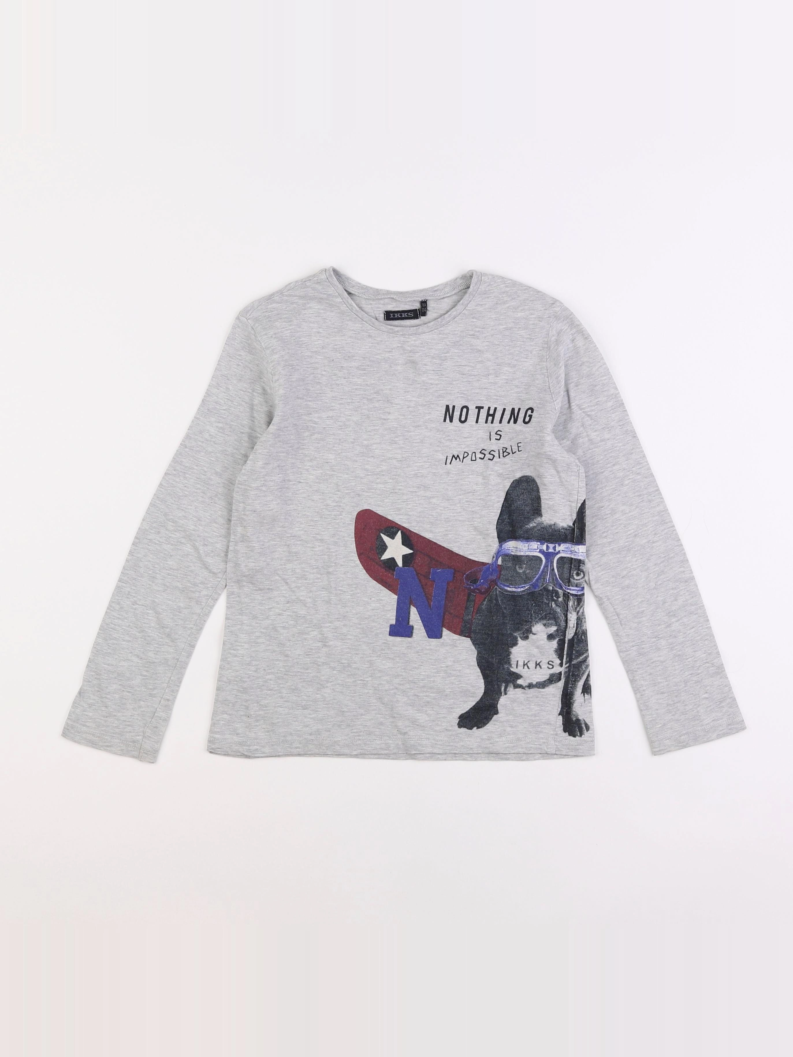 IKKS - tee-shirt gris - 6 ans