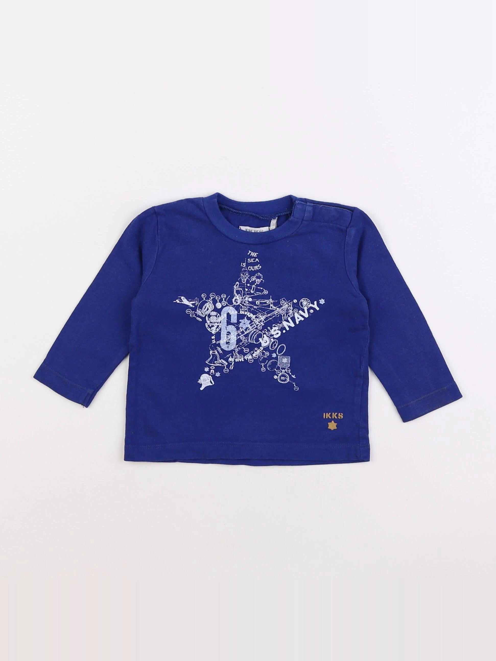 IKKS - tee-shirt bleu - 6 mois