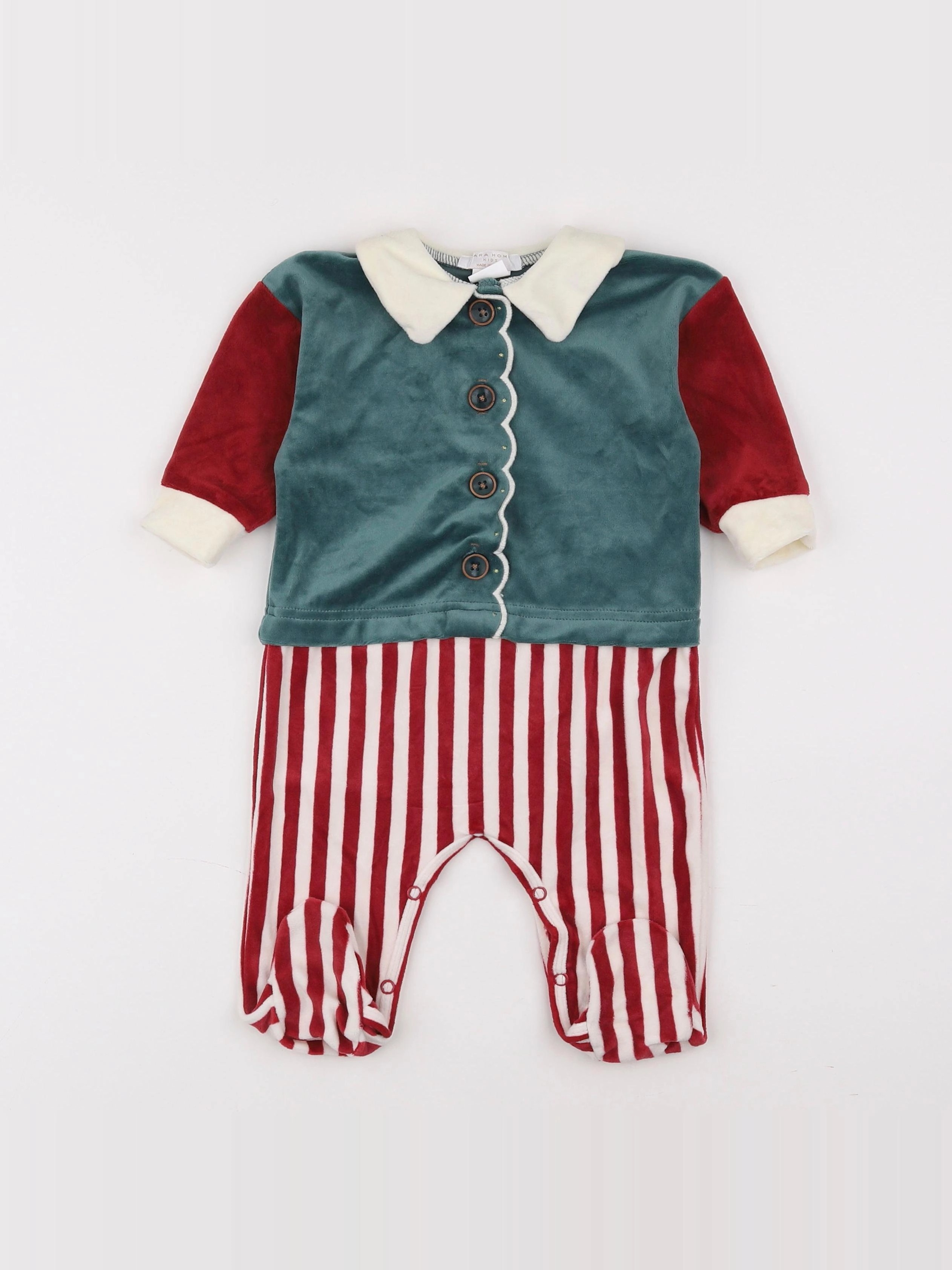 Zara - pyjama velours rouge - 6/12 mois