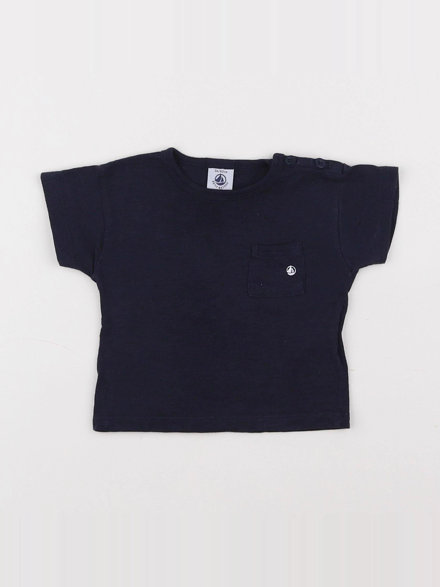 Petit Bateau - tee-shirt bleu - 3 mois