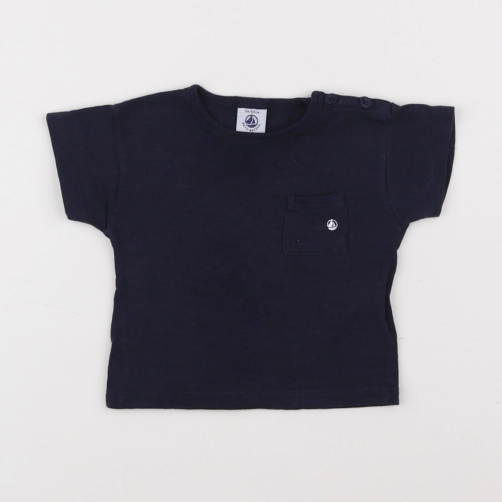 Petit Bateau - tee-shirt bleu - 3 mois