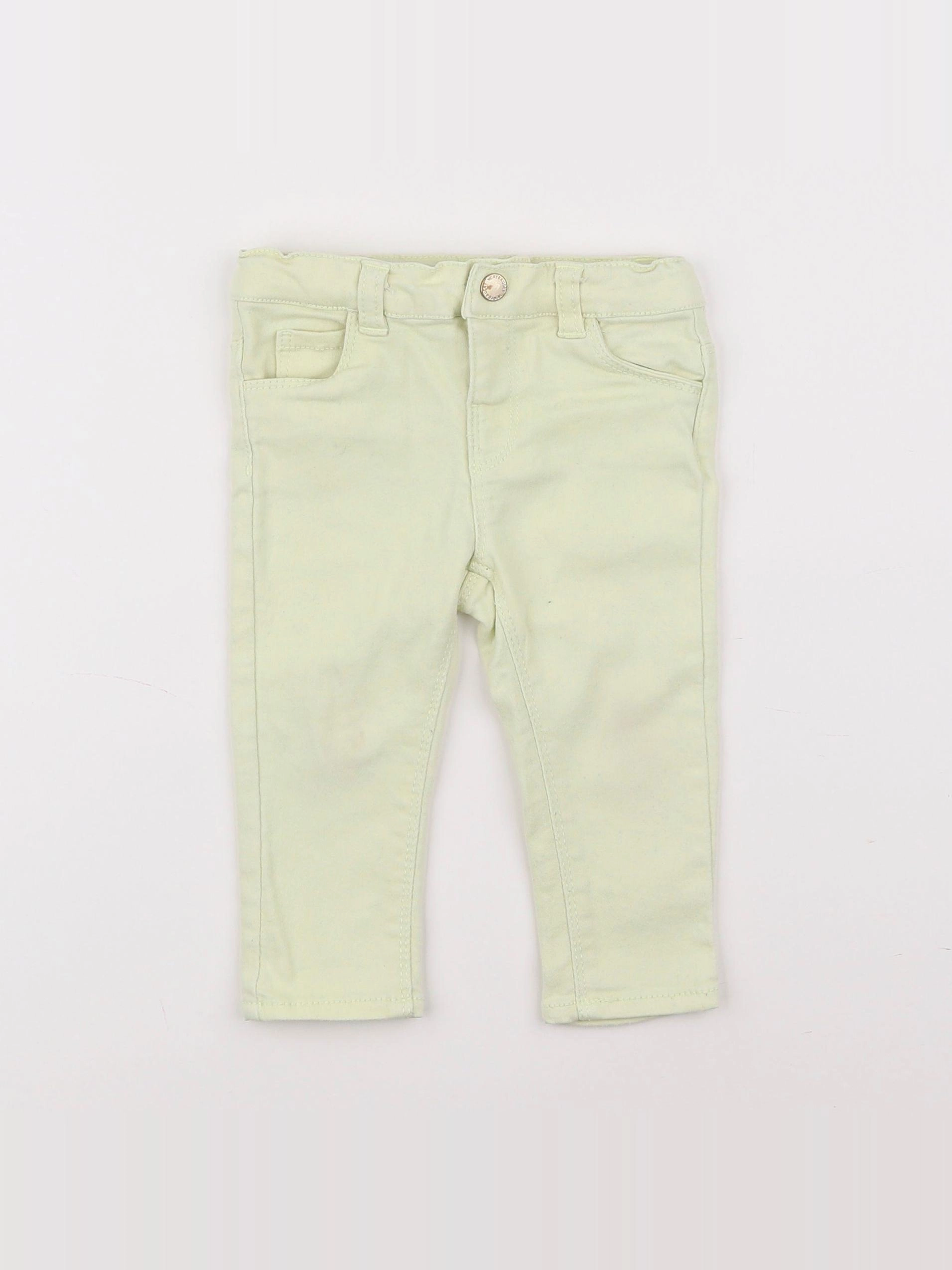Vertbaudet - pantalon jaune - 12 mois