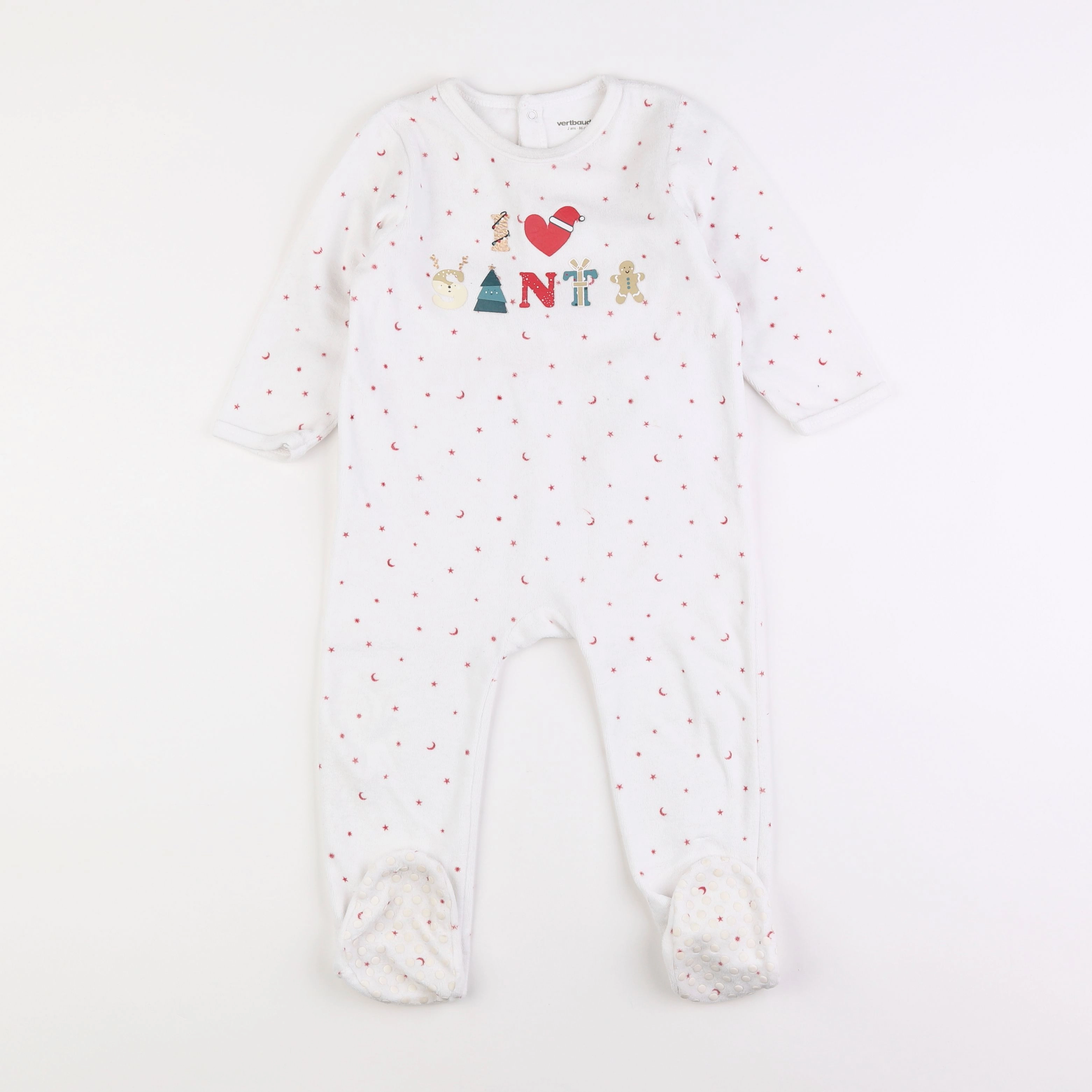 Vertbaudet - pyjama velours blanc - 2 ans