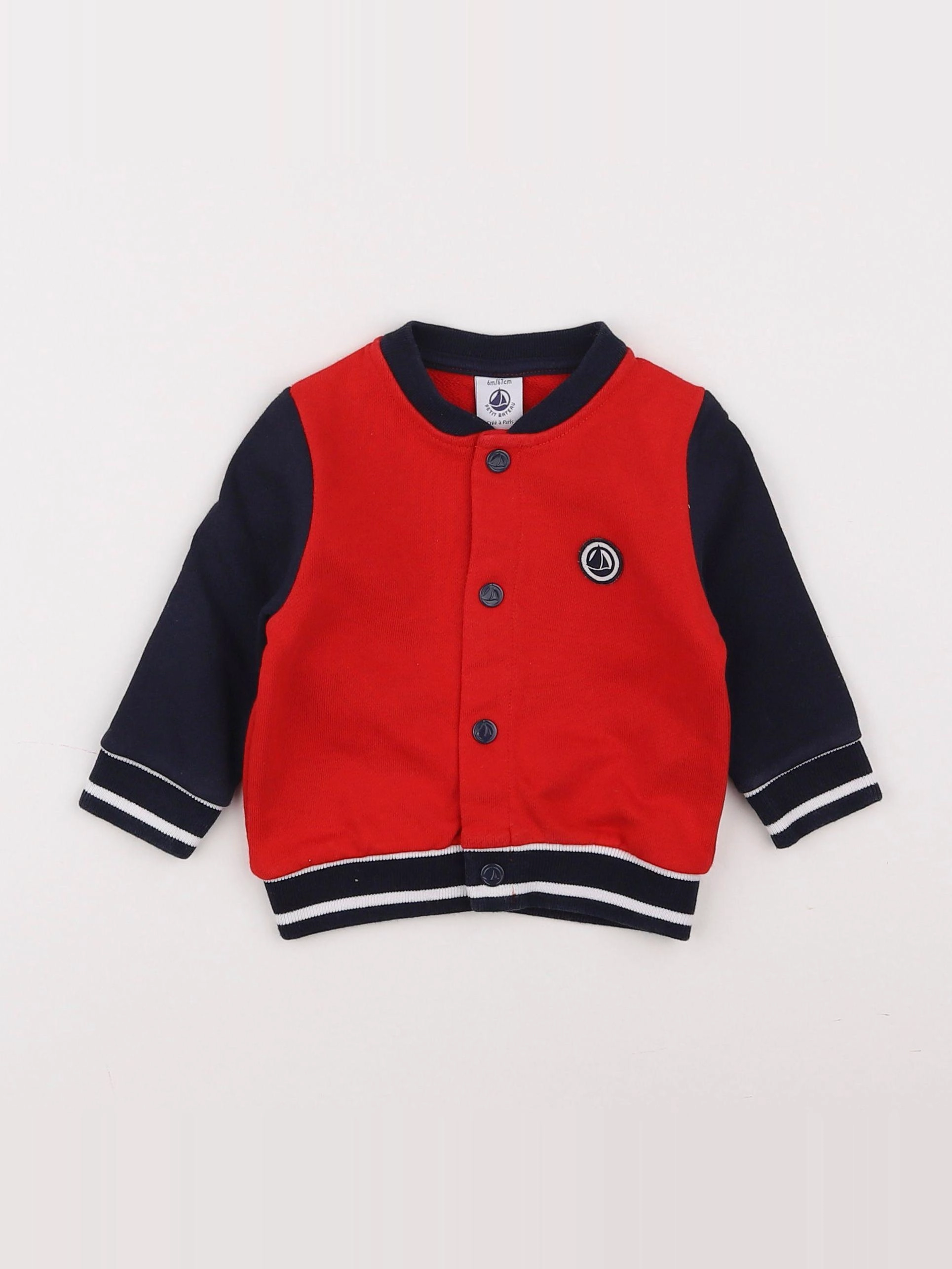 Petit Bateau - sweat imprimé au dos rouge - 6 mois