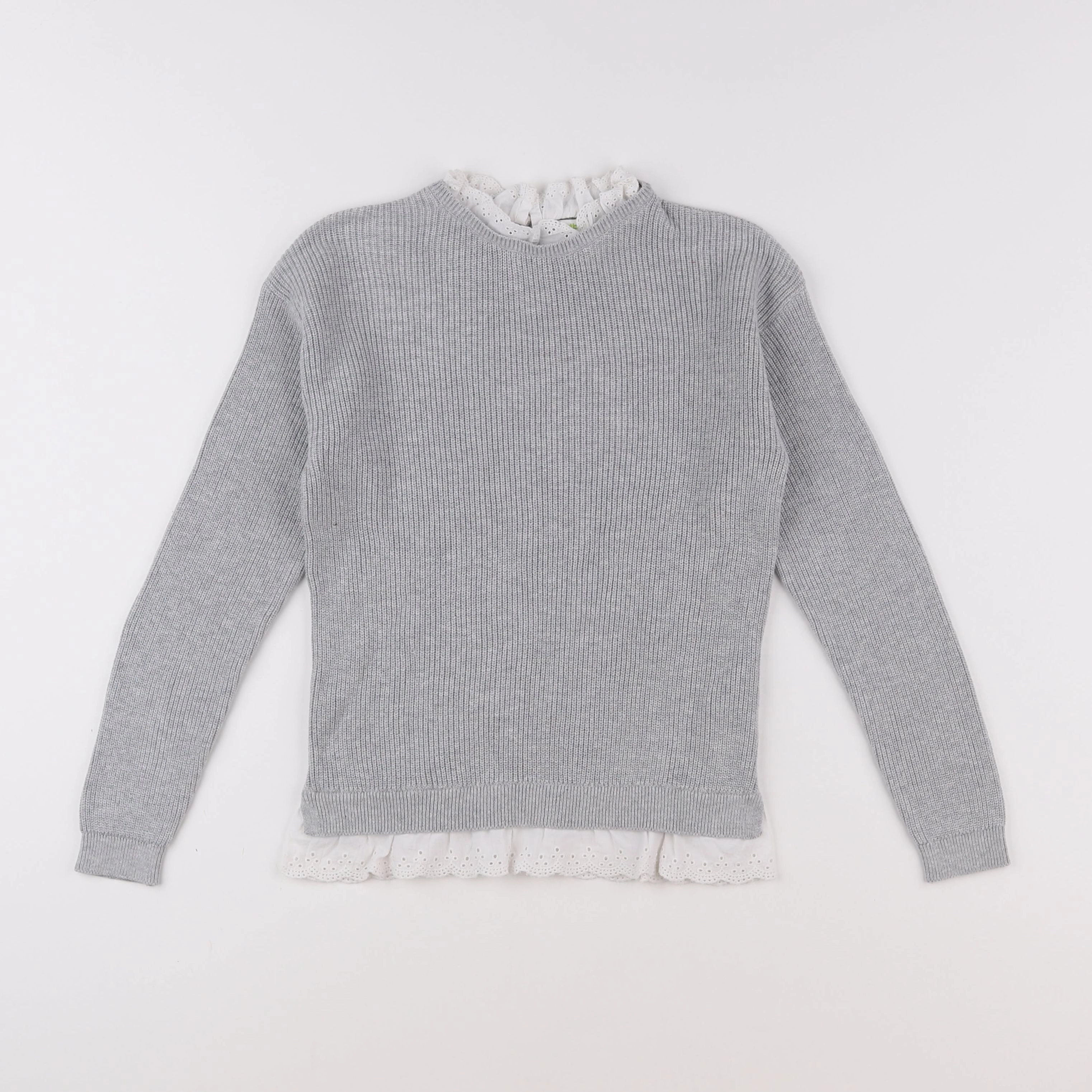 Vertbaudet - pull gris - 8 ans